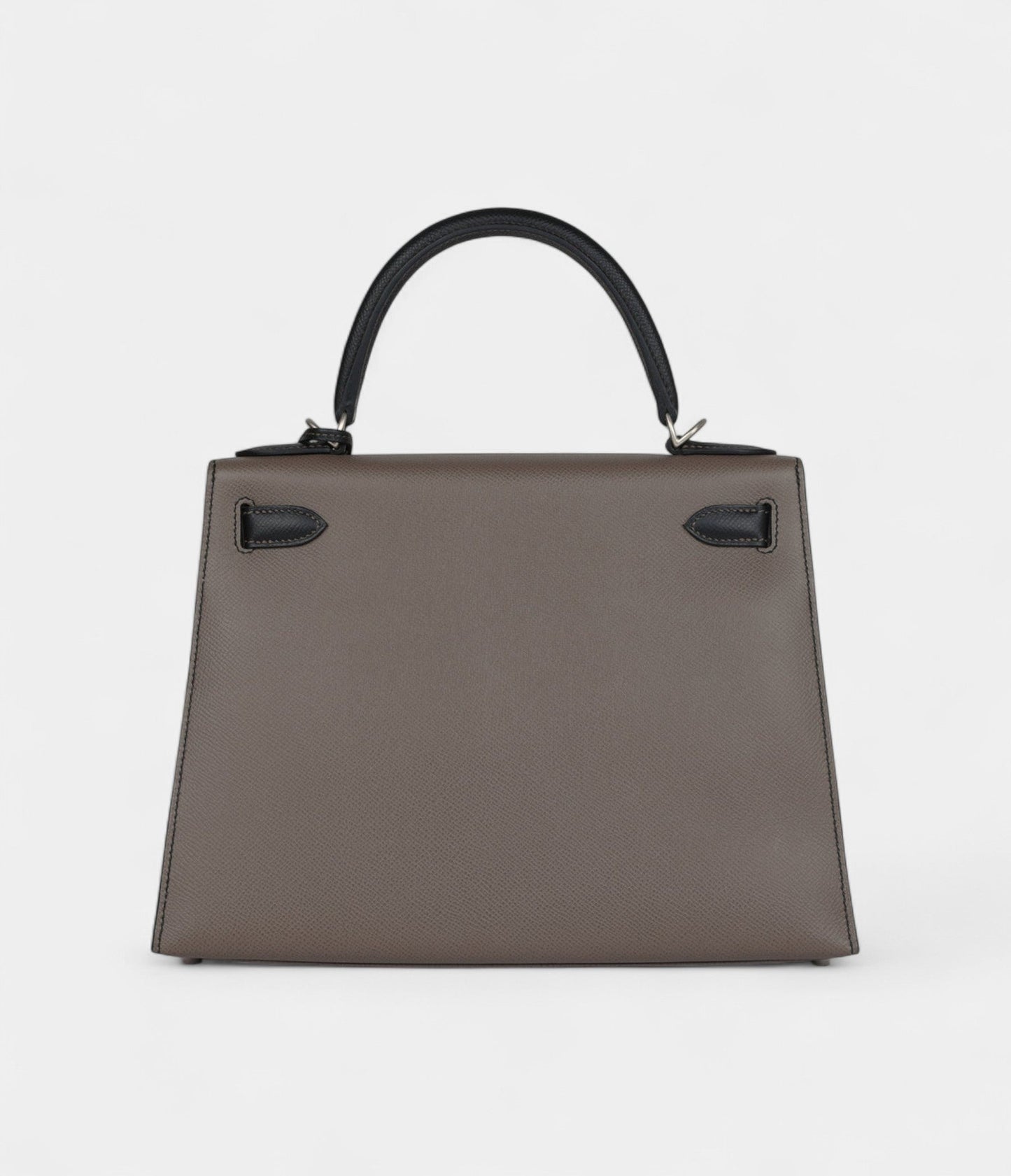Hermes Kelly 28 Etain and Black Epsom Brushed Palladium Hardware
