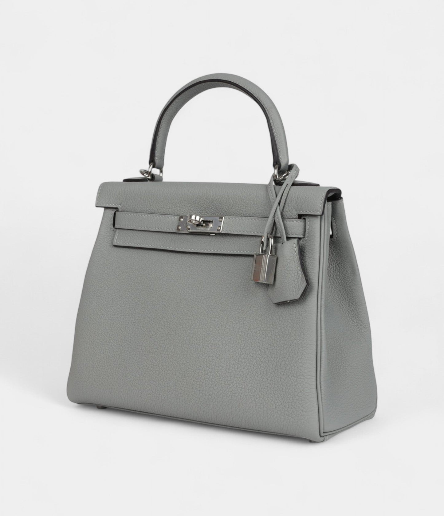 Hermes Kelly 28 Grey Seagull Togo Palladium Hardware