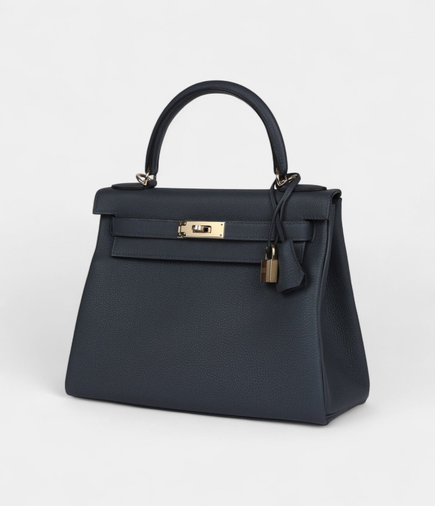Hermes Kelly 28 Gris Misty Togo Permabrass Hardware
