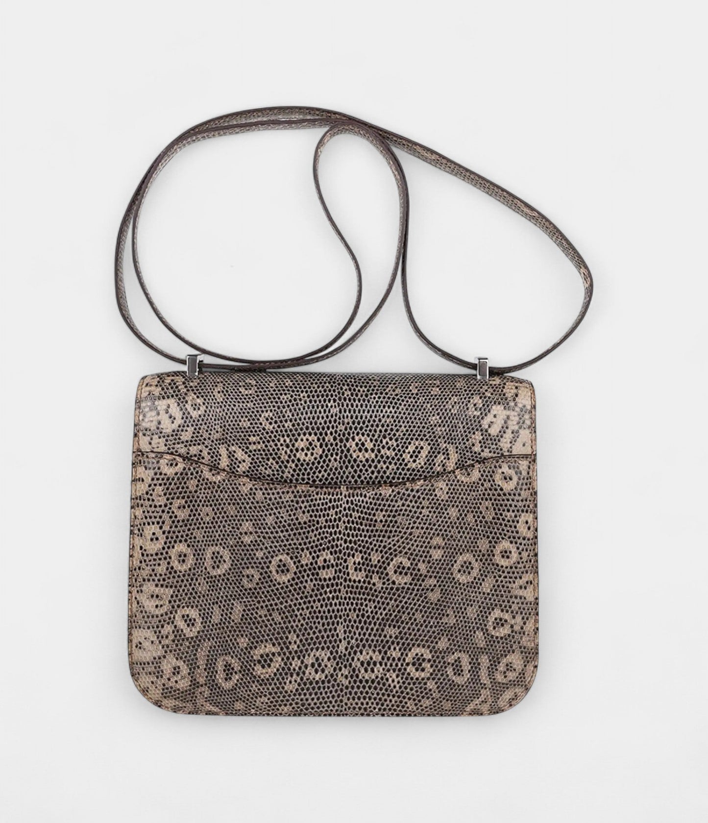 Hermes Limited Edition Mini Constance 18 Desert Lizard Palladium Hardware