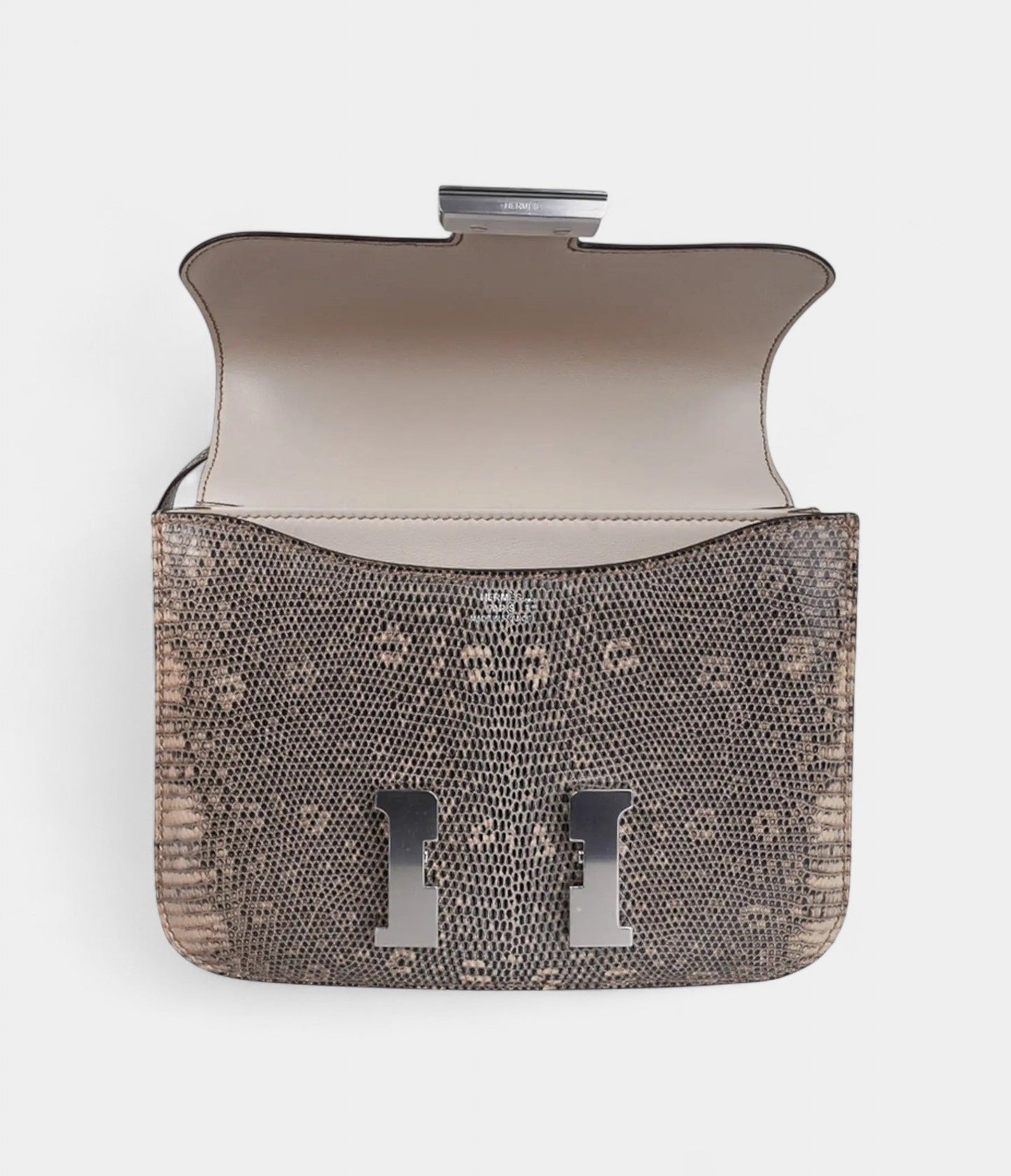 Hermes Limited Edition Mini Constance 18 Desert Lizard Palladium Hardware