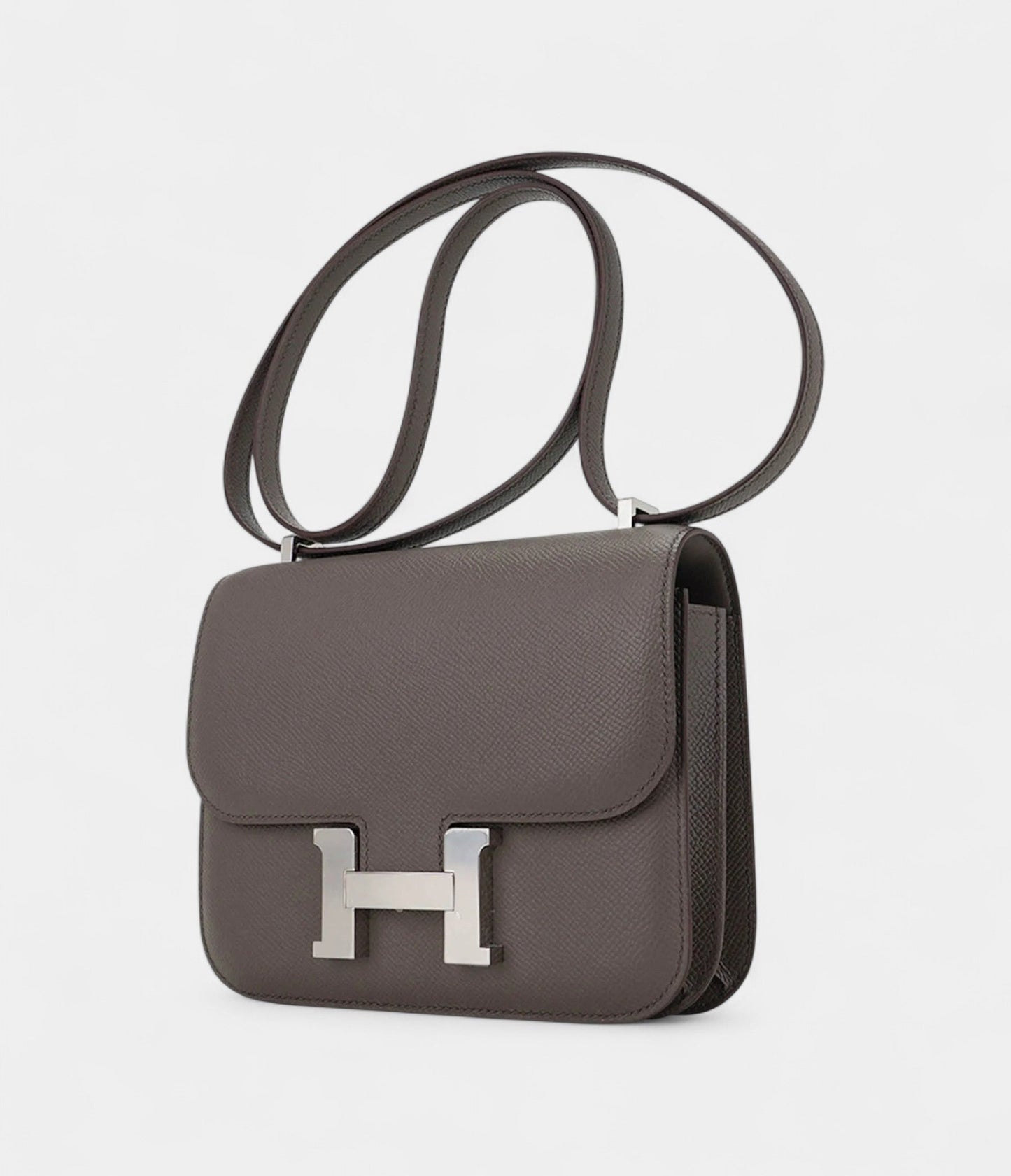 Hermes Mini Constance 18 Bag Etain Epsom Leather with Palladium Hardware