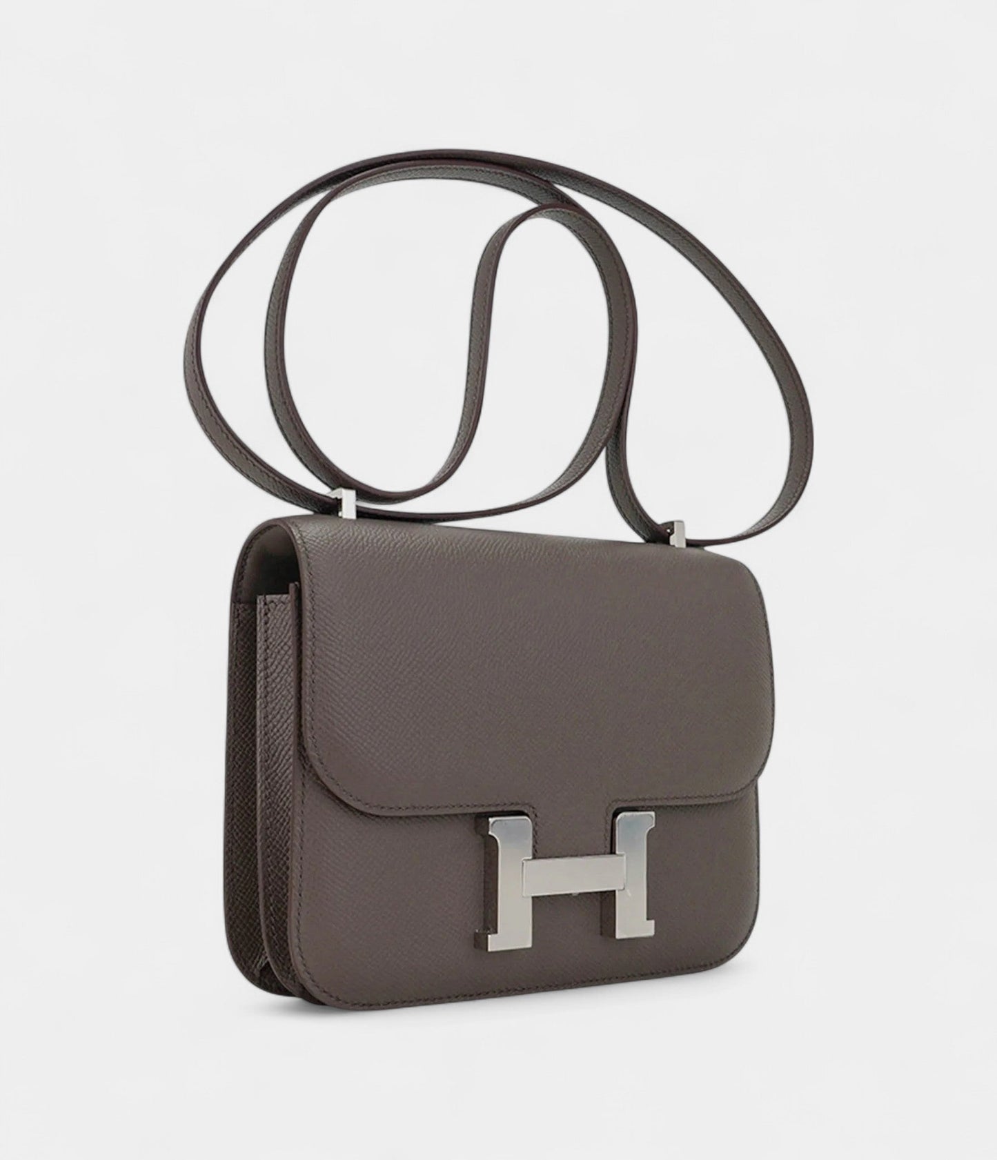 Hermes Mini Constance 18 Bag Etain Epsom Leather with Palladium Hardware