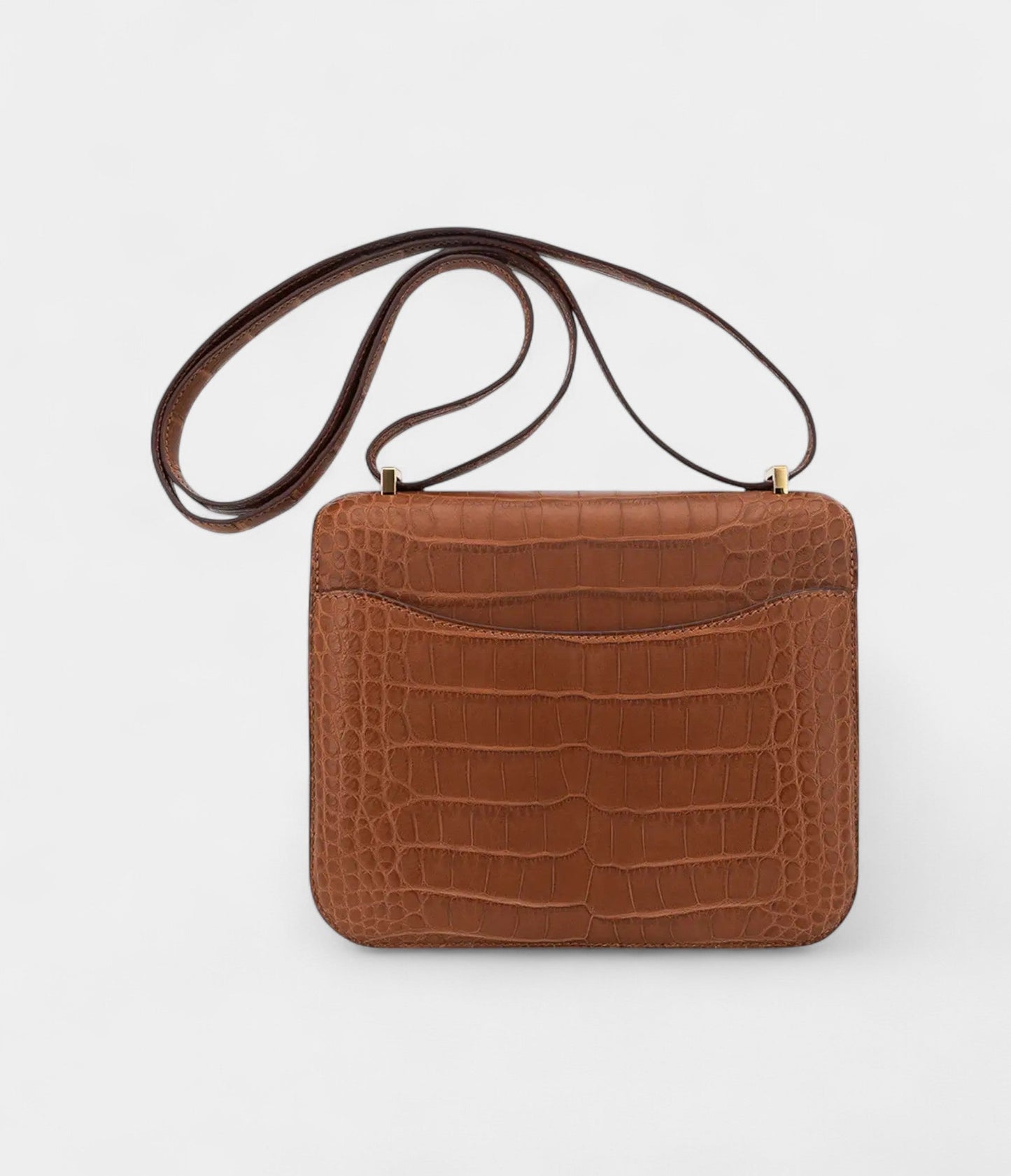 Hermes Mini Constance 18 Bag Gold Matte Alligator with Gold Hardware and Mirror