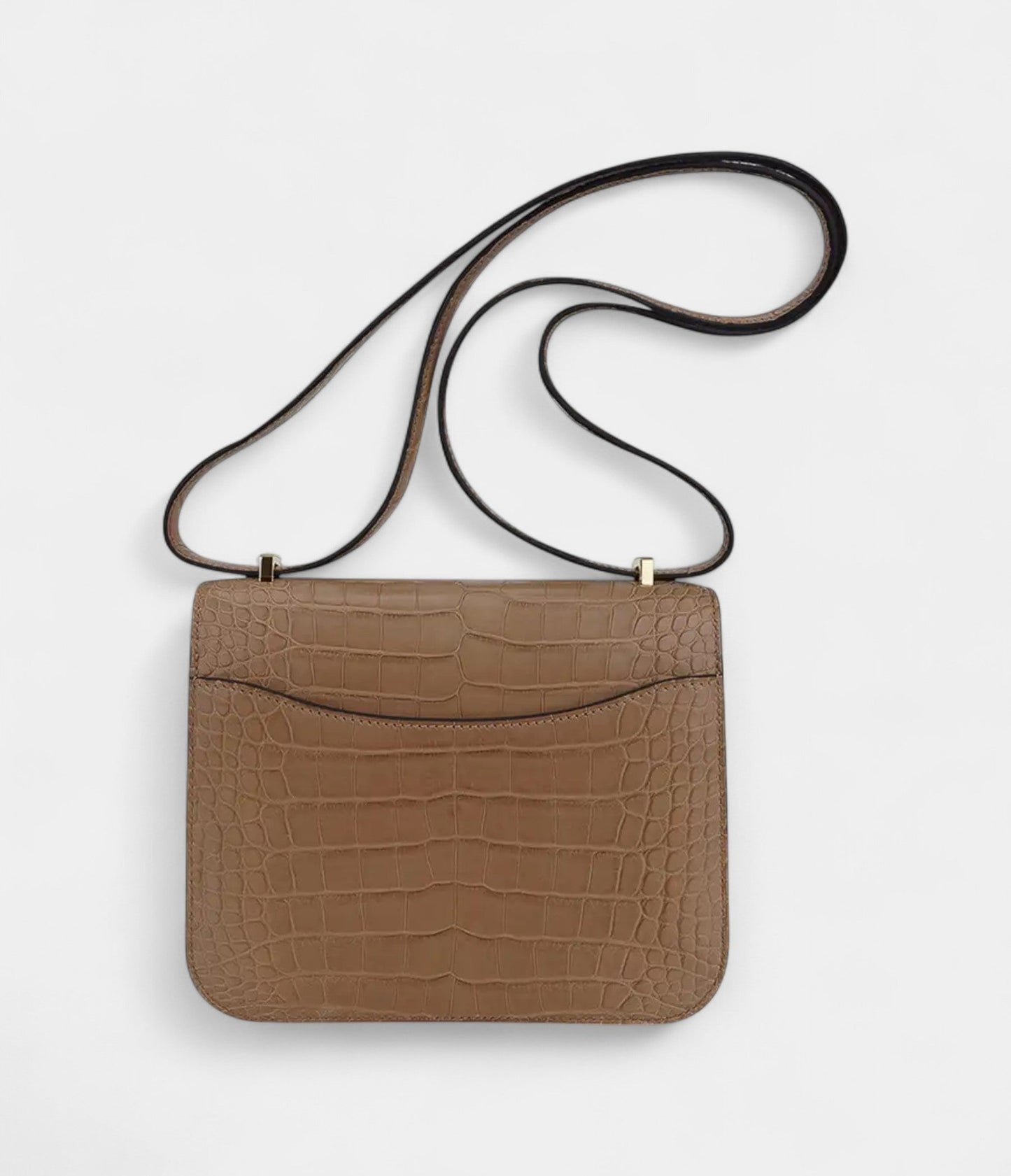 Hermes Mini Constance Bag 18 Chai Matte Alligator with Gold Hardware