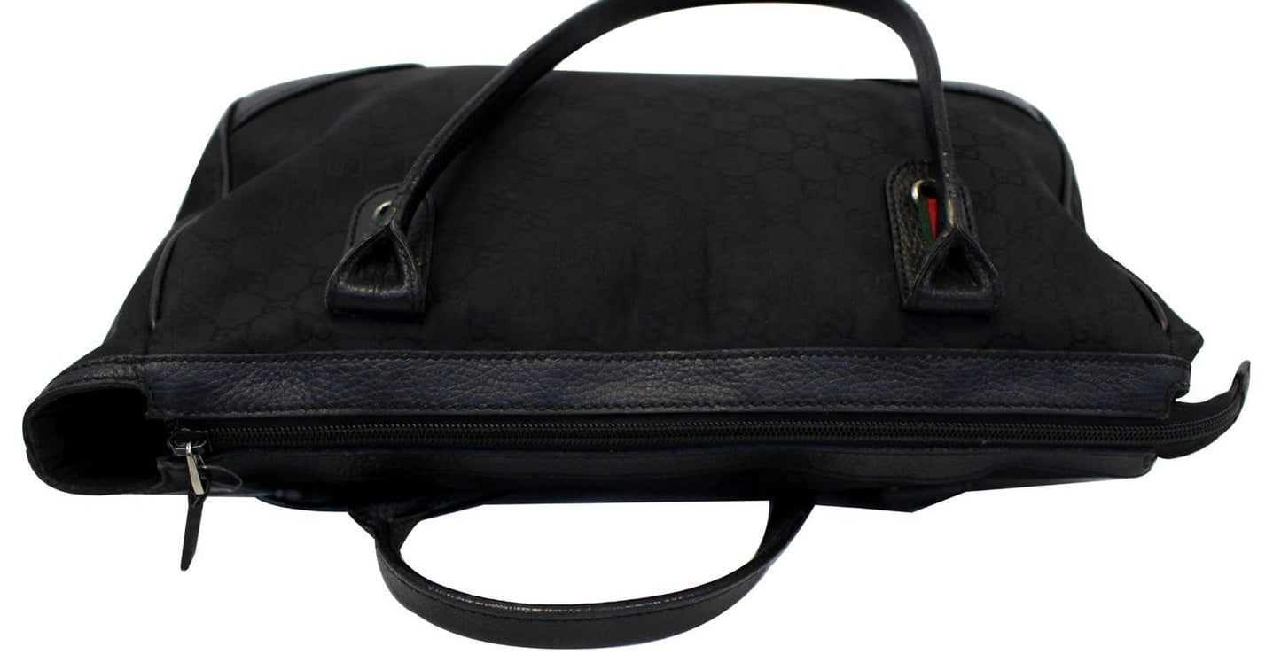GUCCI Black GG Nylon Tote Shoulder Bag with Matching Wallet