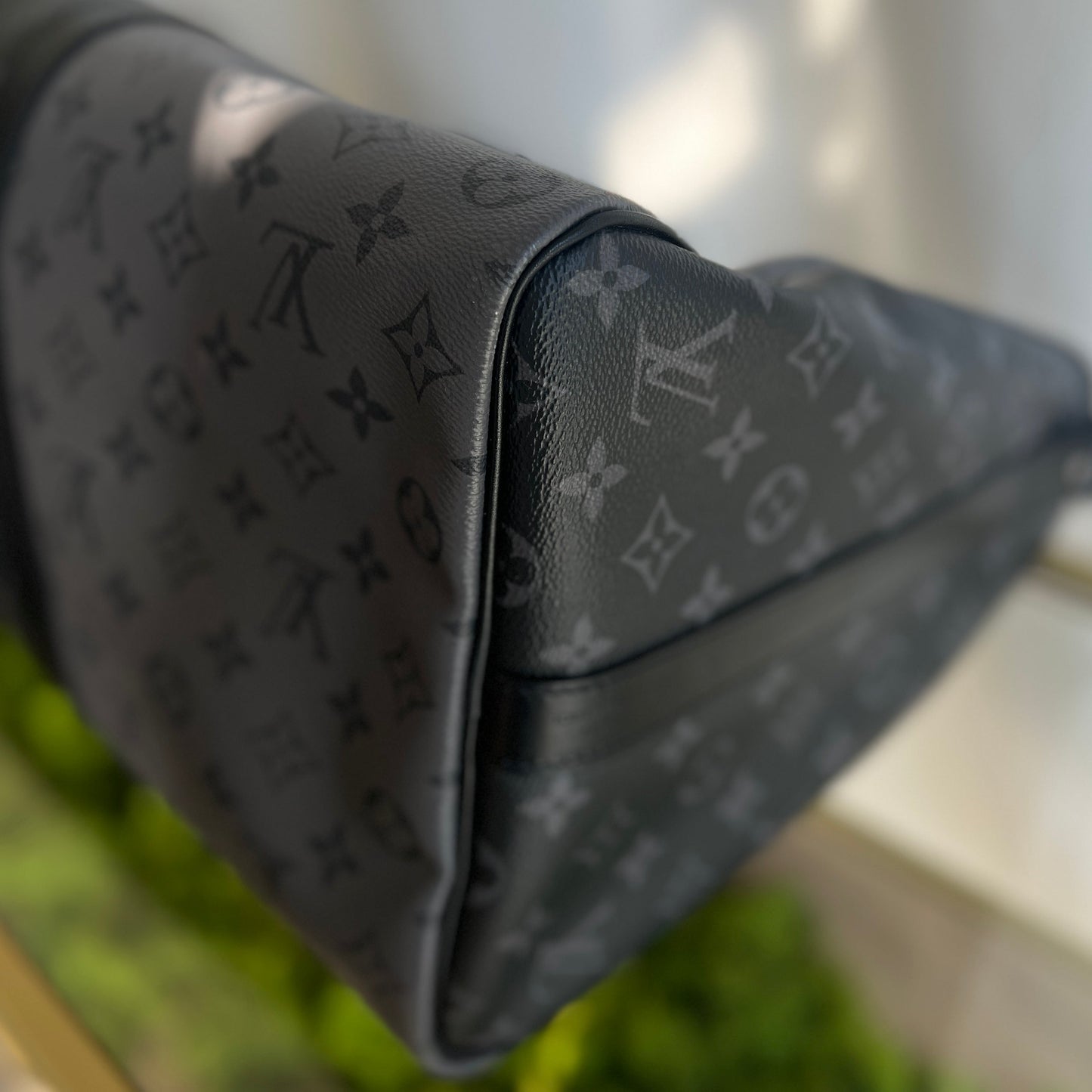 LOUIS VUITTON Monogram Eclipse Coated Canvas Keepall Bandouliere 50