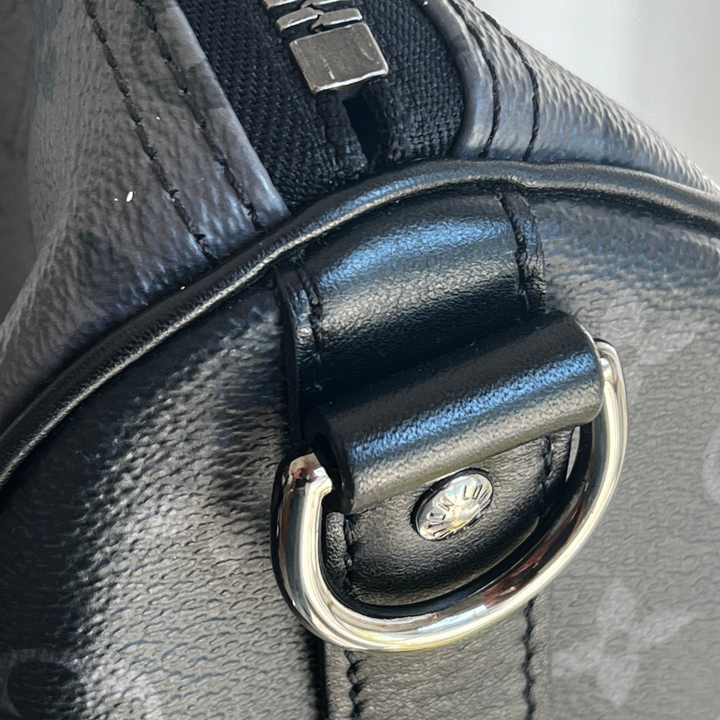 LOUIS VUITTON Monogram Eclipse Coated Canvas Keepall Bandouliere 50