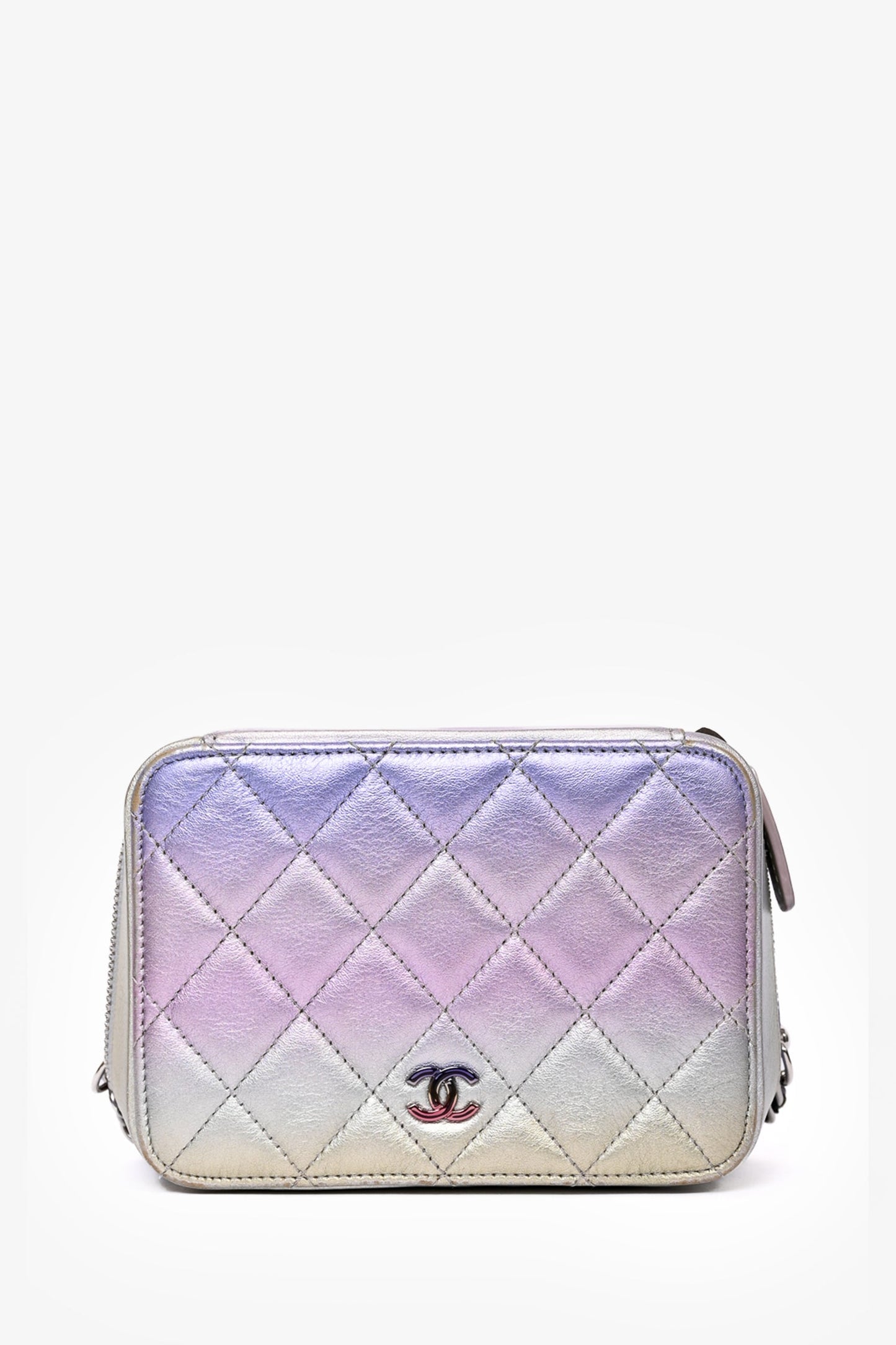 Pre-Loved Chanel™ 2021 Iridescent Quilted Lambskin Cube Crossbody