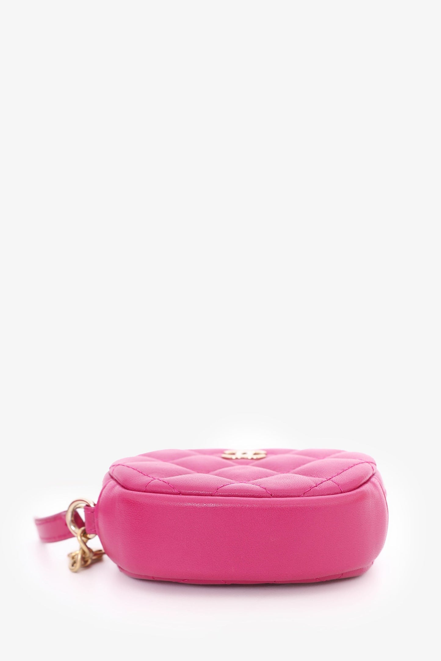 Pre-Loved Chanel™ 2019-20 Fuchsia Tweed 19 Round Clutch with Coin Purse