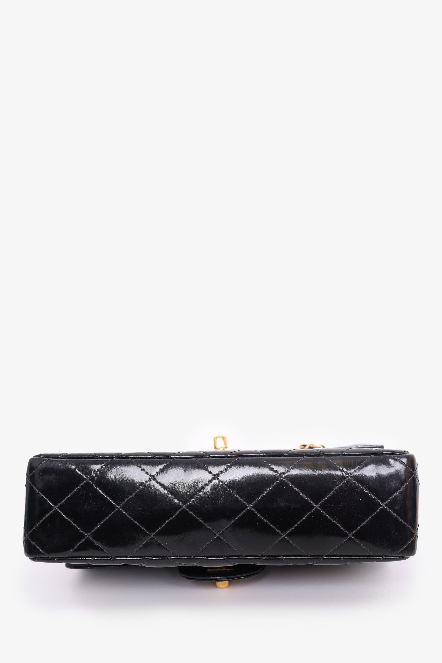 Pre-Loved Chanel™ 1996-97 Black Quilted Patent Double Sided Flap Bag