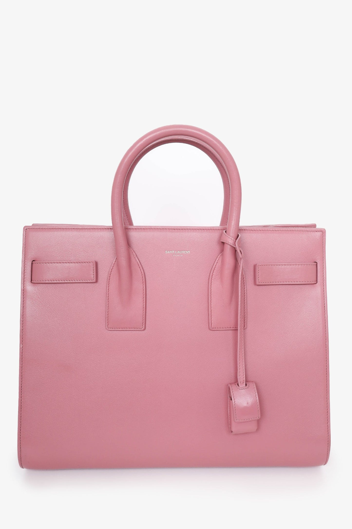 Saint Laurent Pink Leather Small Sac De Jour with Strap