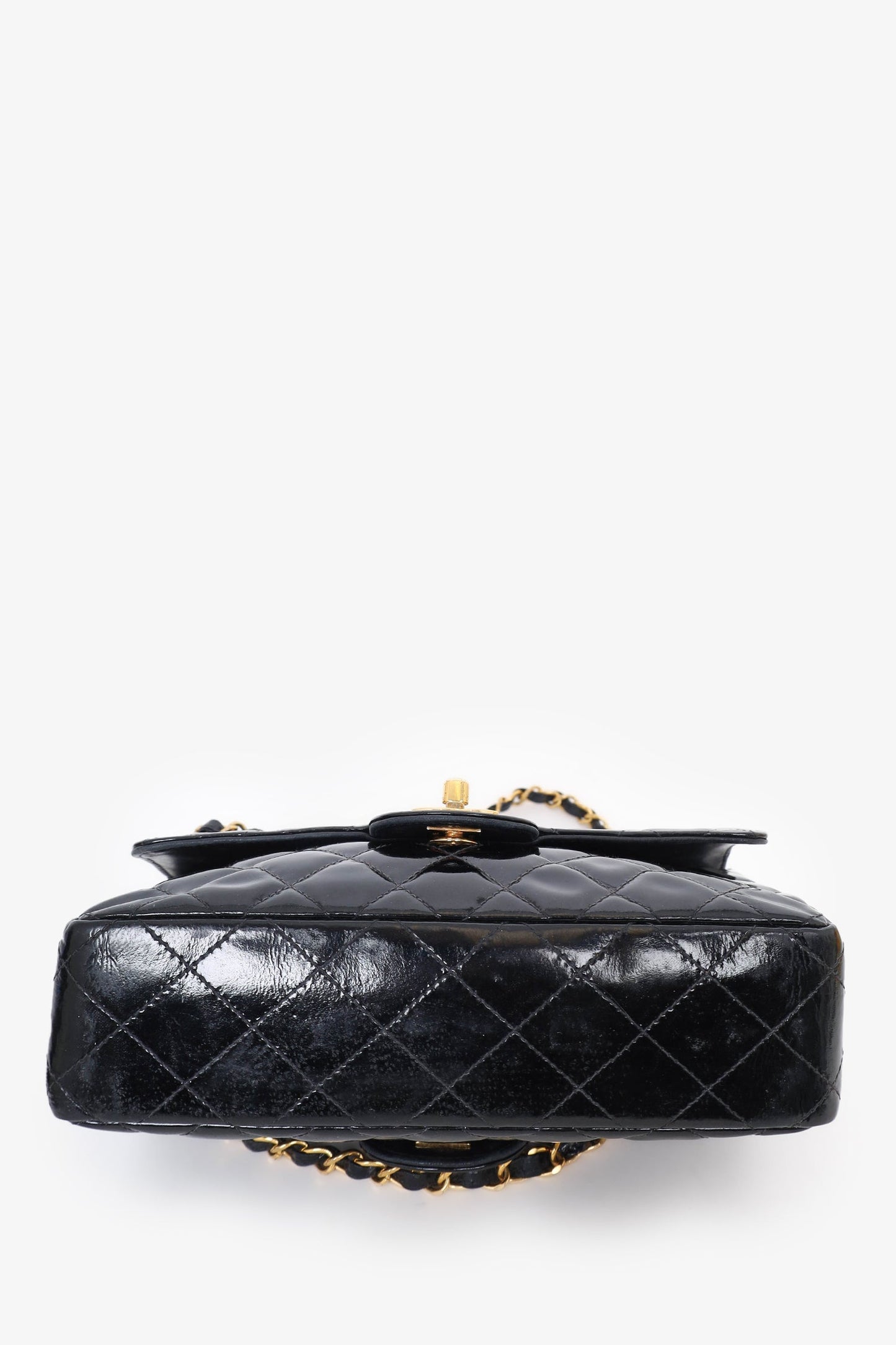 Pre-Loved Chanel™ 1996-97 Black Quilted Patent Double Sided Flap Bag