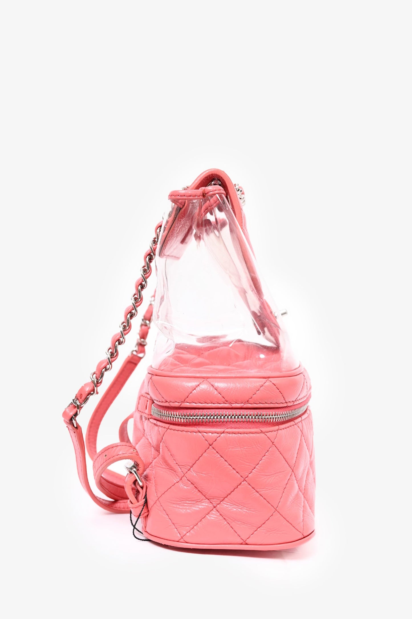 Pre-Loved Chanel™ 2018 Pink Calfskin Leather/PVC 'Aquarium' Backpack