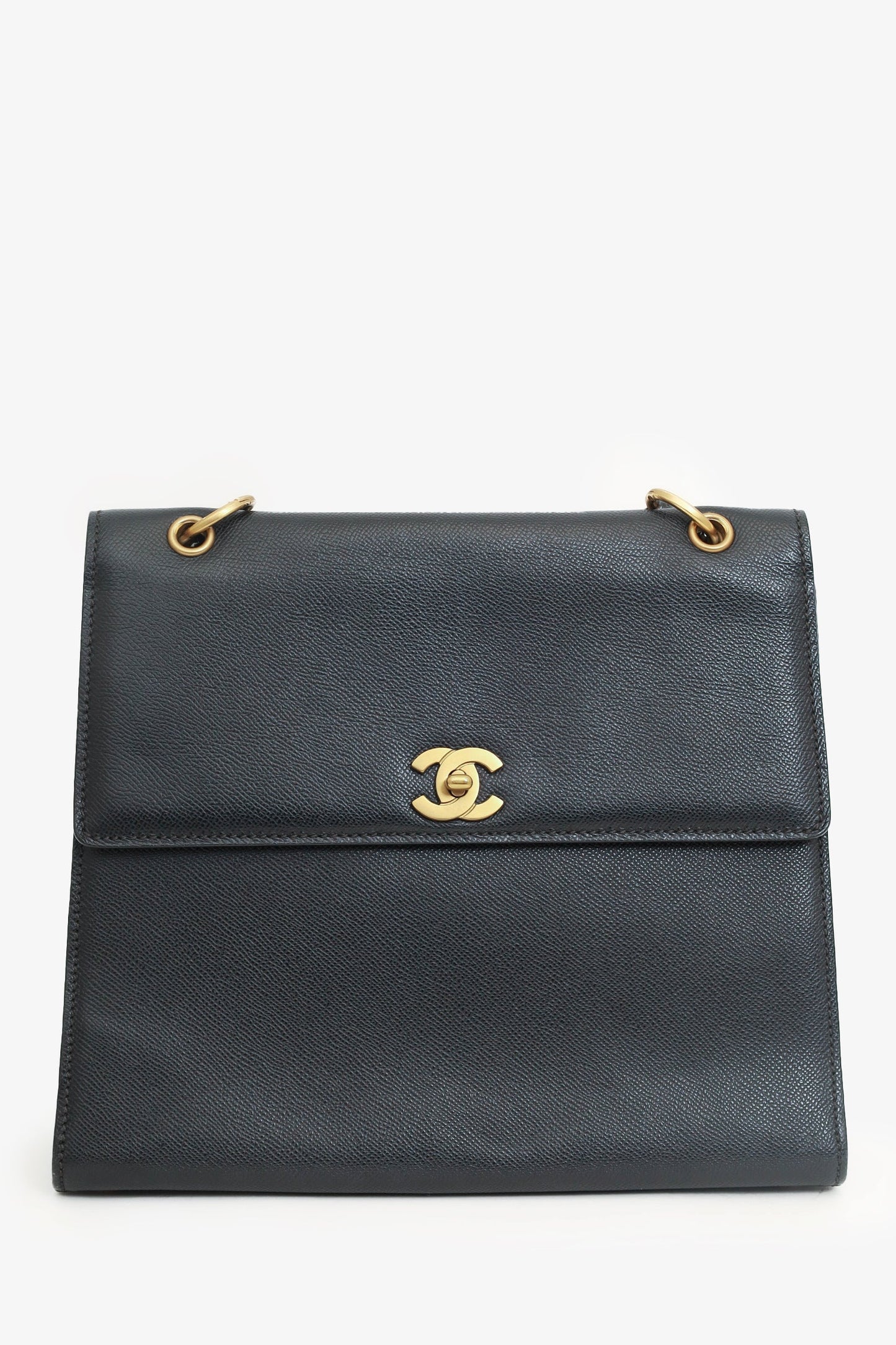 Pre-Loved Chanel™ 1997-99 Black Caviar Leather Straight Flap Shoulder Bag