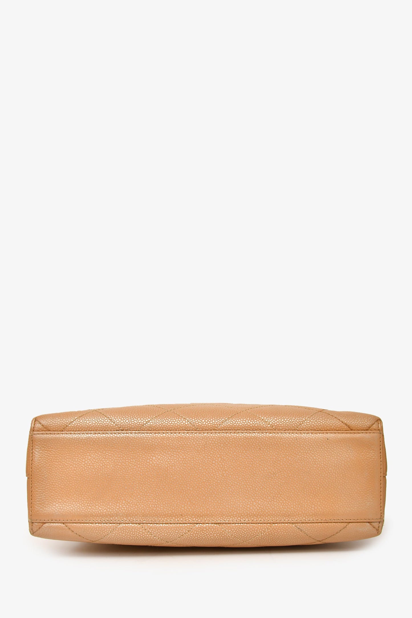 Pre-Loved Chanel™ 2000-02 Beige Caviar Leather Coco Mark Shoulder Bag