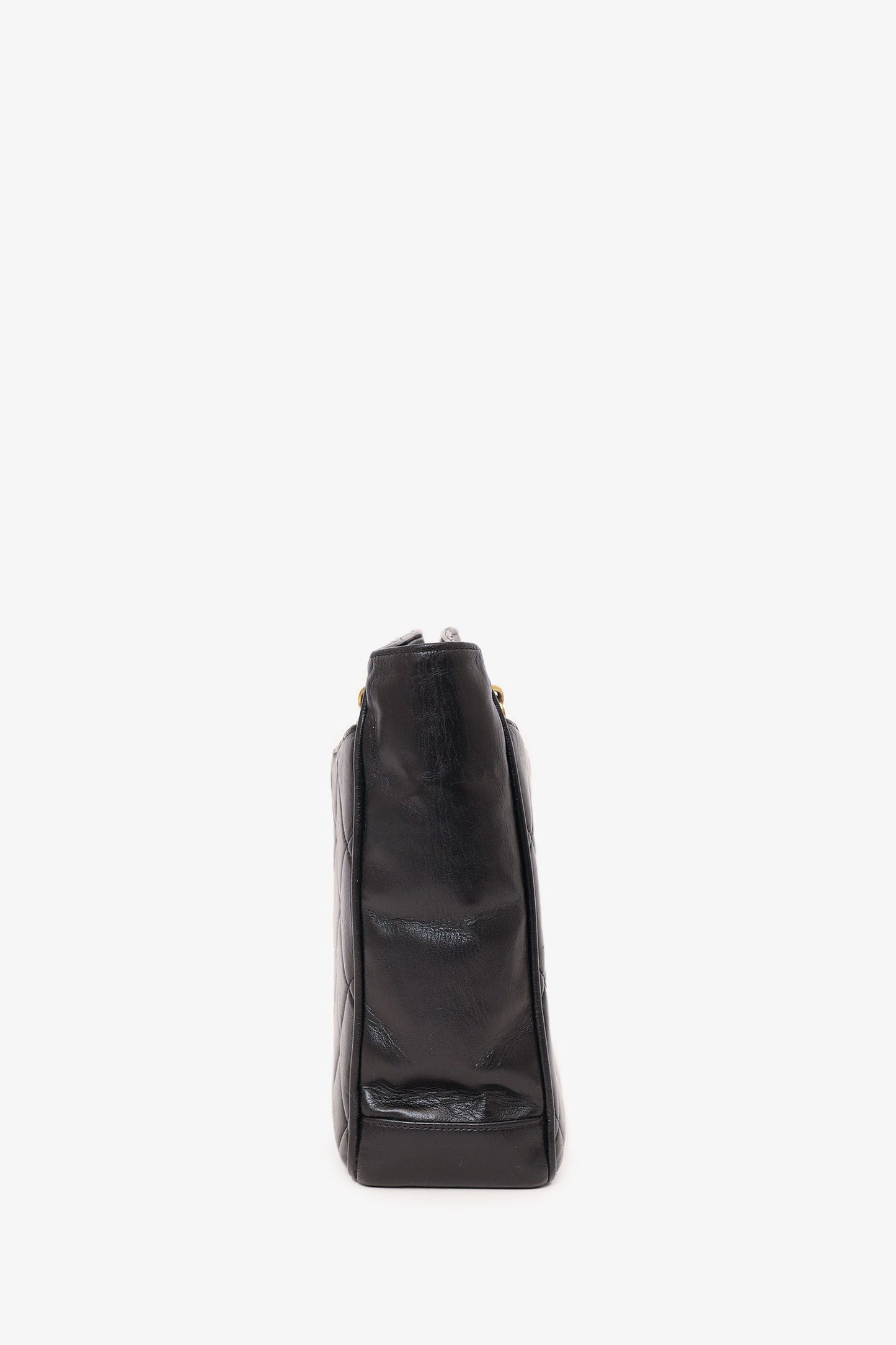 Pre-Loved Chanel™ Vintage Black Quilted Lambskin CC Tote Bag