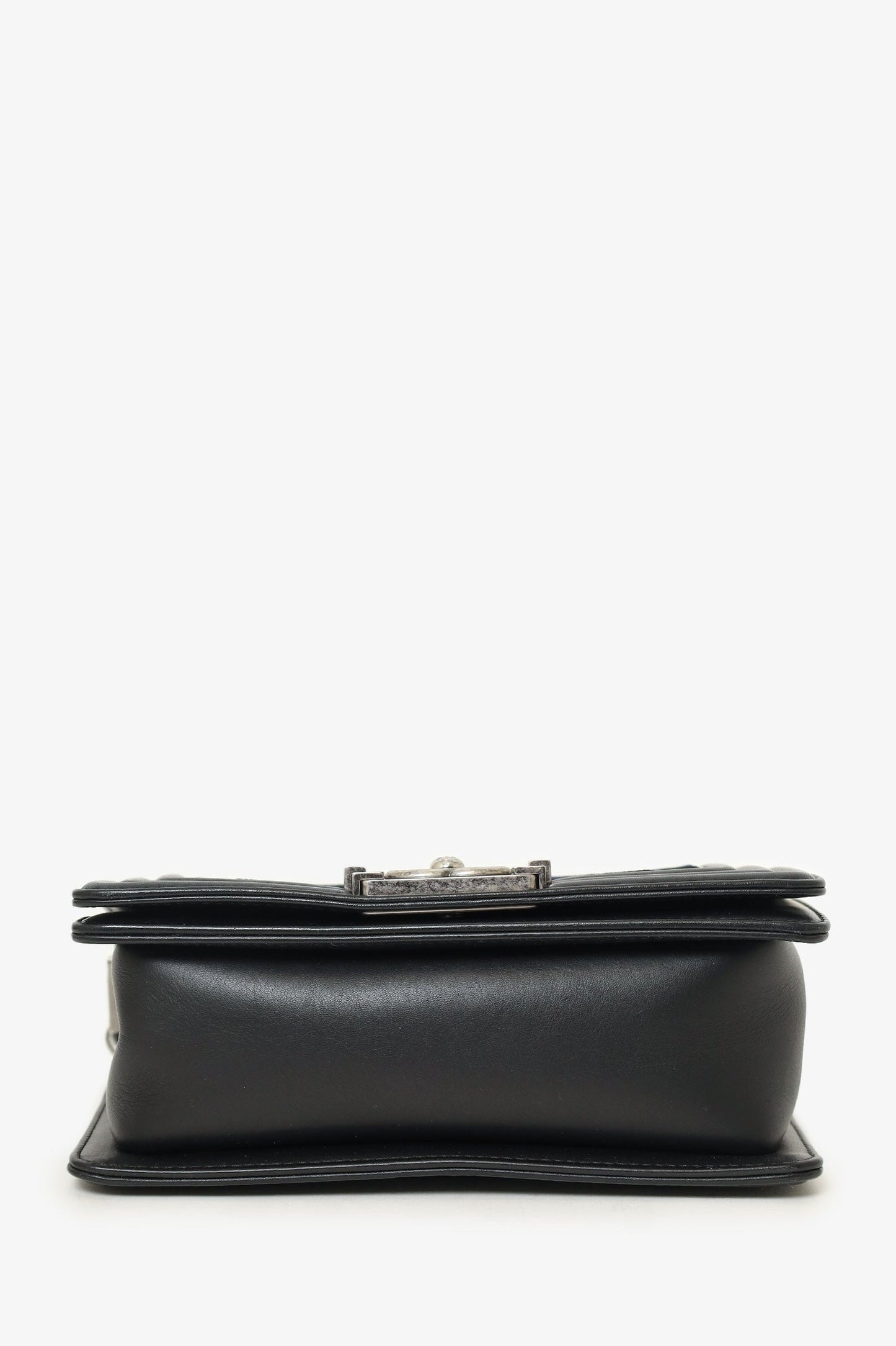 Pre-Loved Chanel™ 2017 Black/Navy Velvet/Calfskin Small Boy Bag