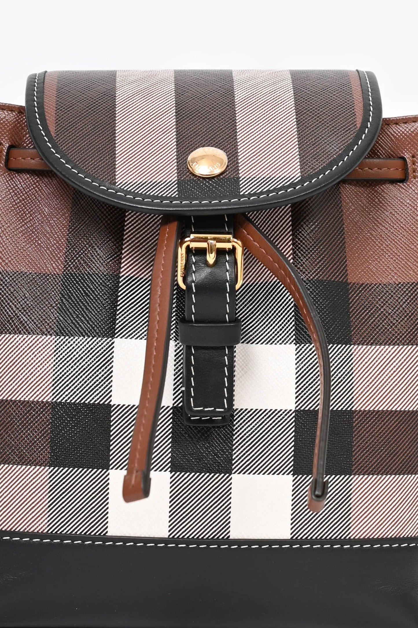 Burberry Brown/Black Check Leather Nano Backpack