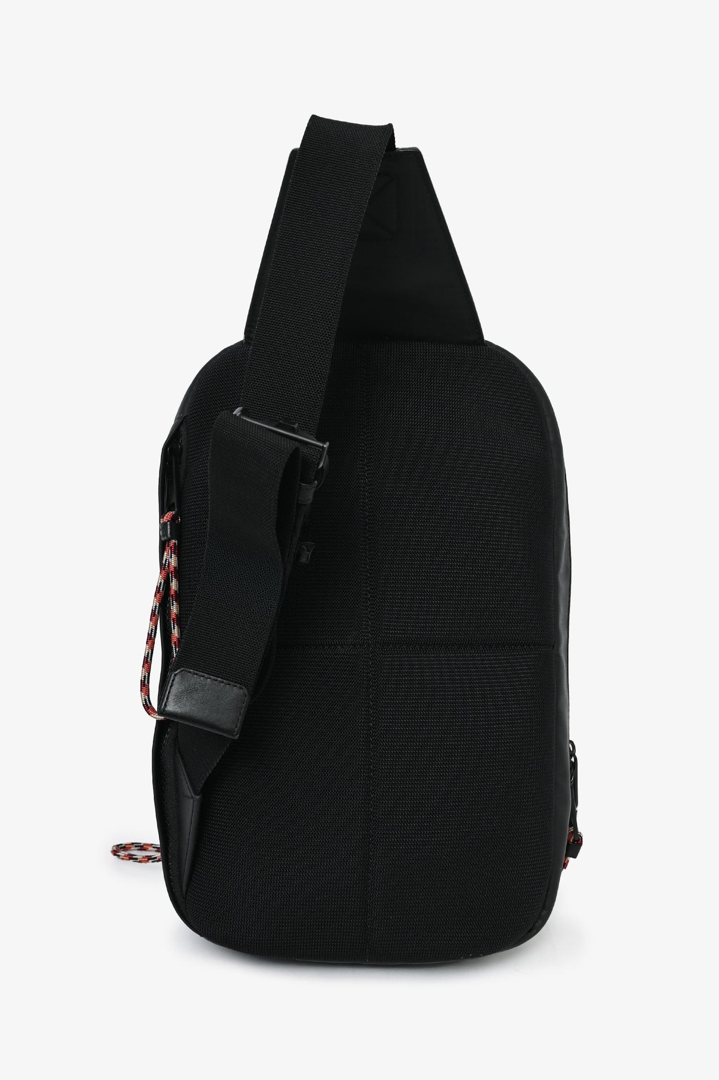 Burberry Black Logo-Print Leather-Trimmed Coated-Canvas Sling Backpack