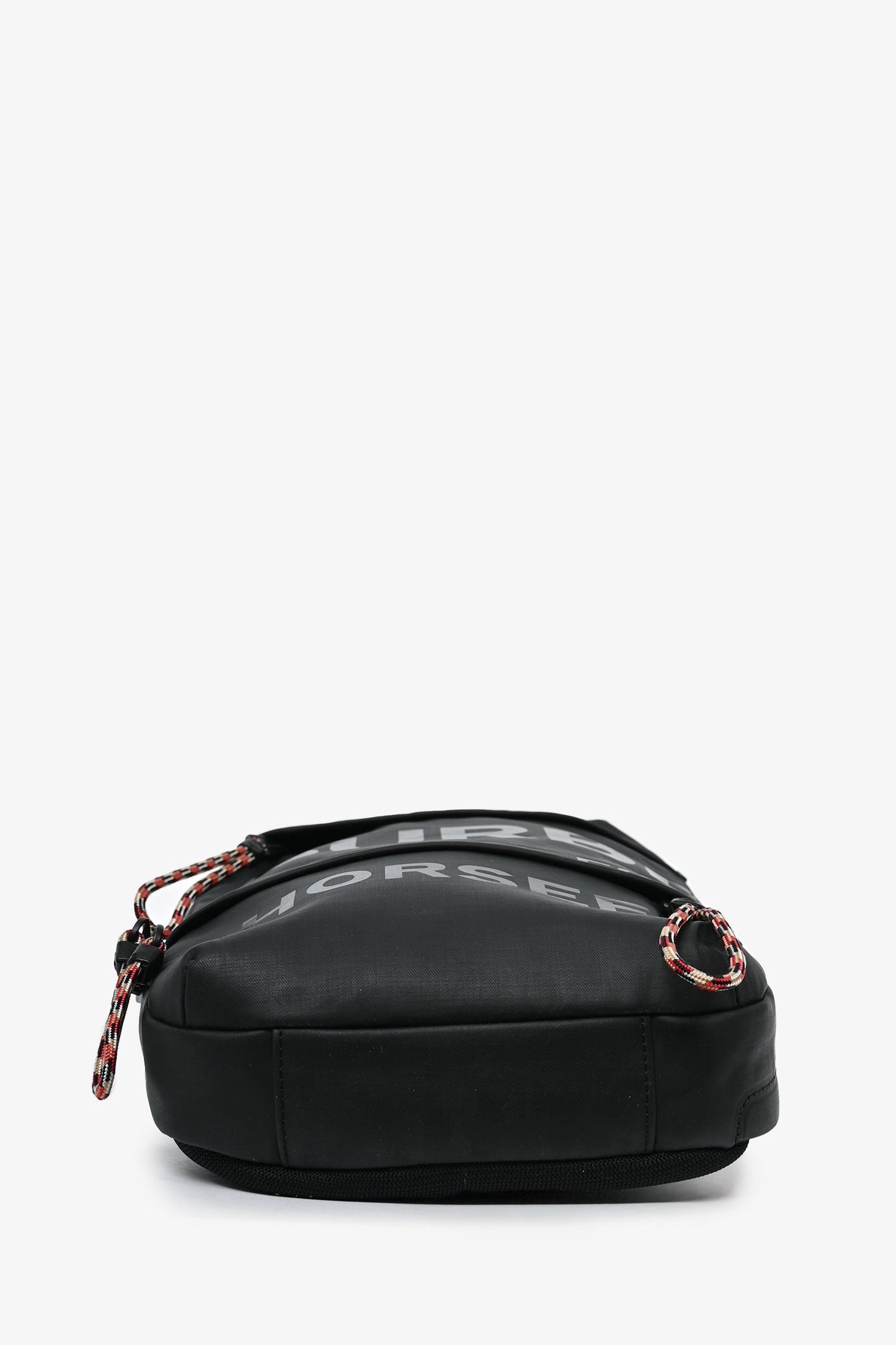 Burberry Black Logo-Print Leather-Trimmed Coated-Canvas Sling Backpack