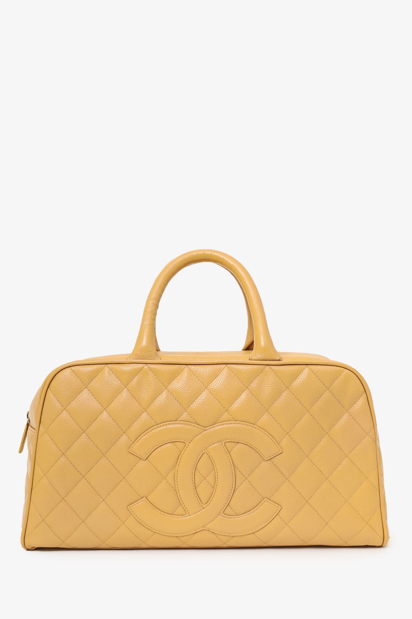 Pre-Loved Chanel™ 2004-05 Beige Caviar Large Bowler Bag (As Is)