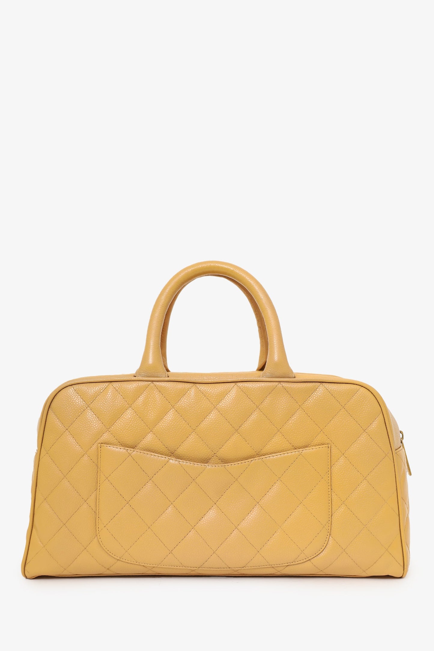 Pre-Loved Chanel™ 2004-05 Beige Caviar Large Bowler Bag (As Is)