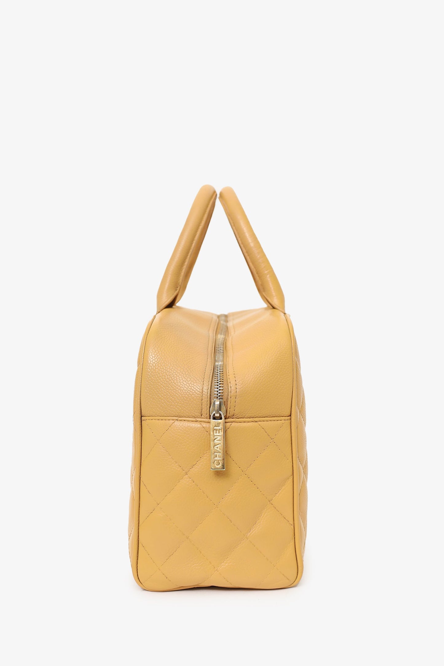 Pre-Loved Chanel™ 2004-05 Beige Caviar Large Bowler Bag (As Is)