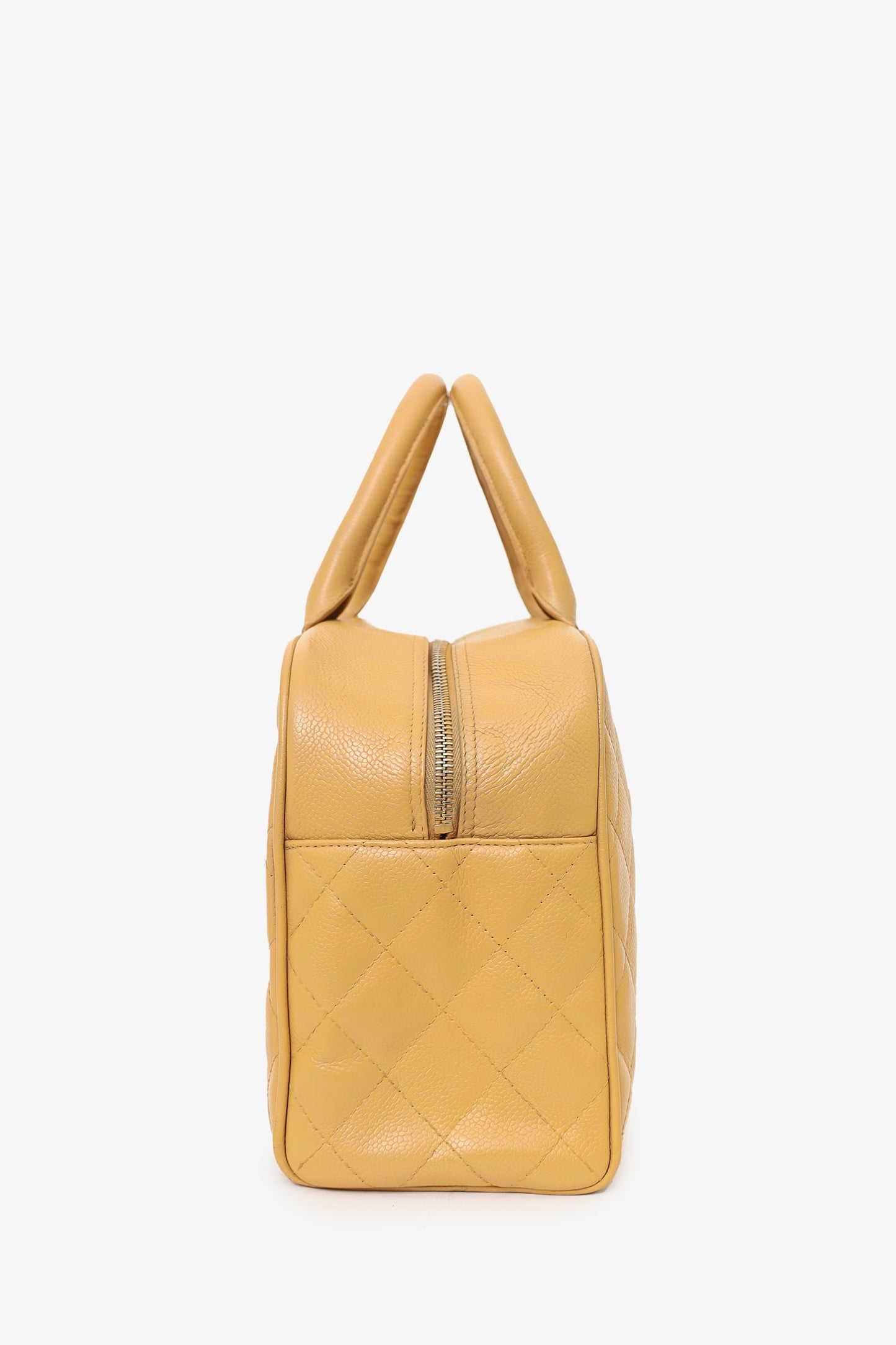 Pre-Loved Chanel™ 2004-05 Beige Caviar Large Bowler Bag (As Is)