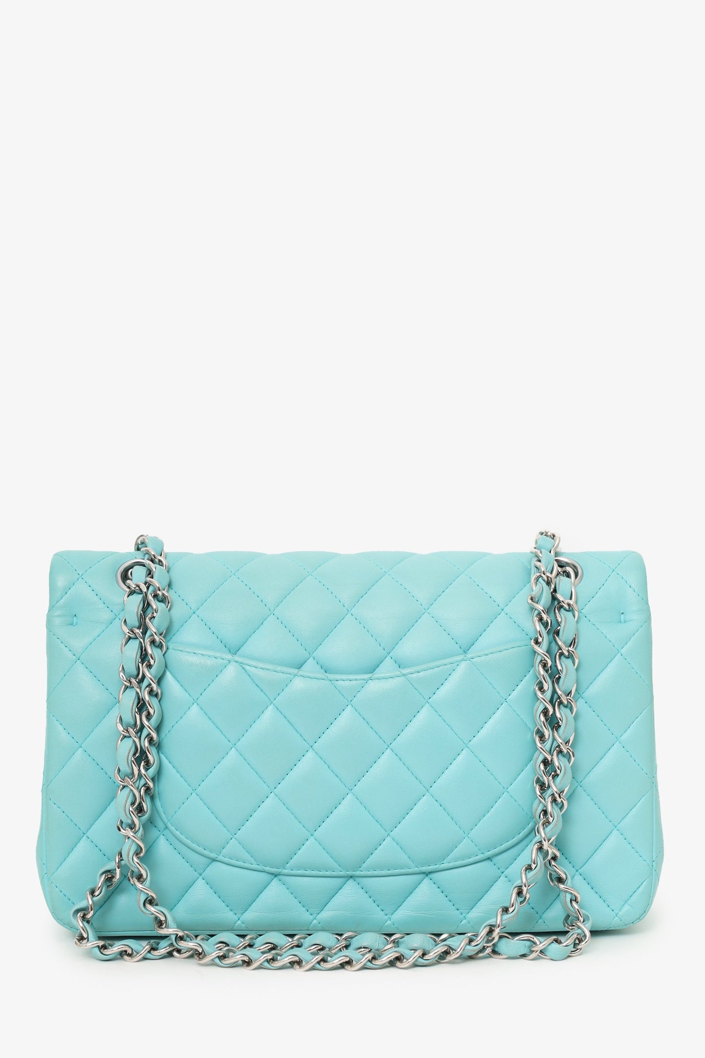 Pre-Loved Chanel™ 2019 Turquoise Leather Quilted Double Flap (As Is)