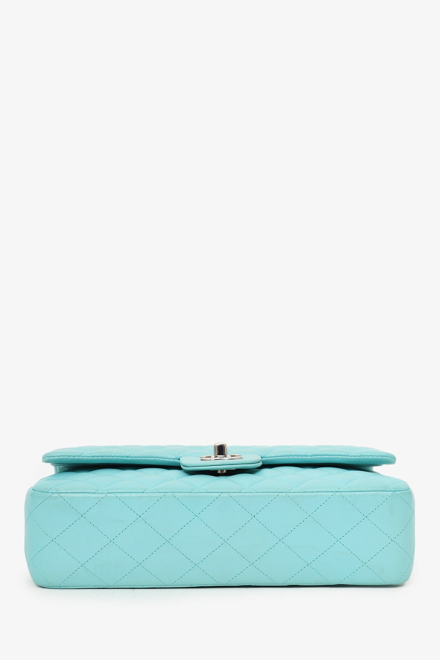 Pre-Loved Chanel™ 2019 Turquoise Leather Quilted Double Flap (As Is)