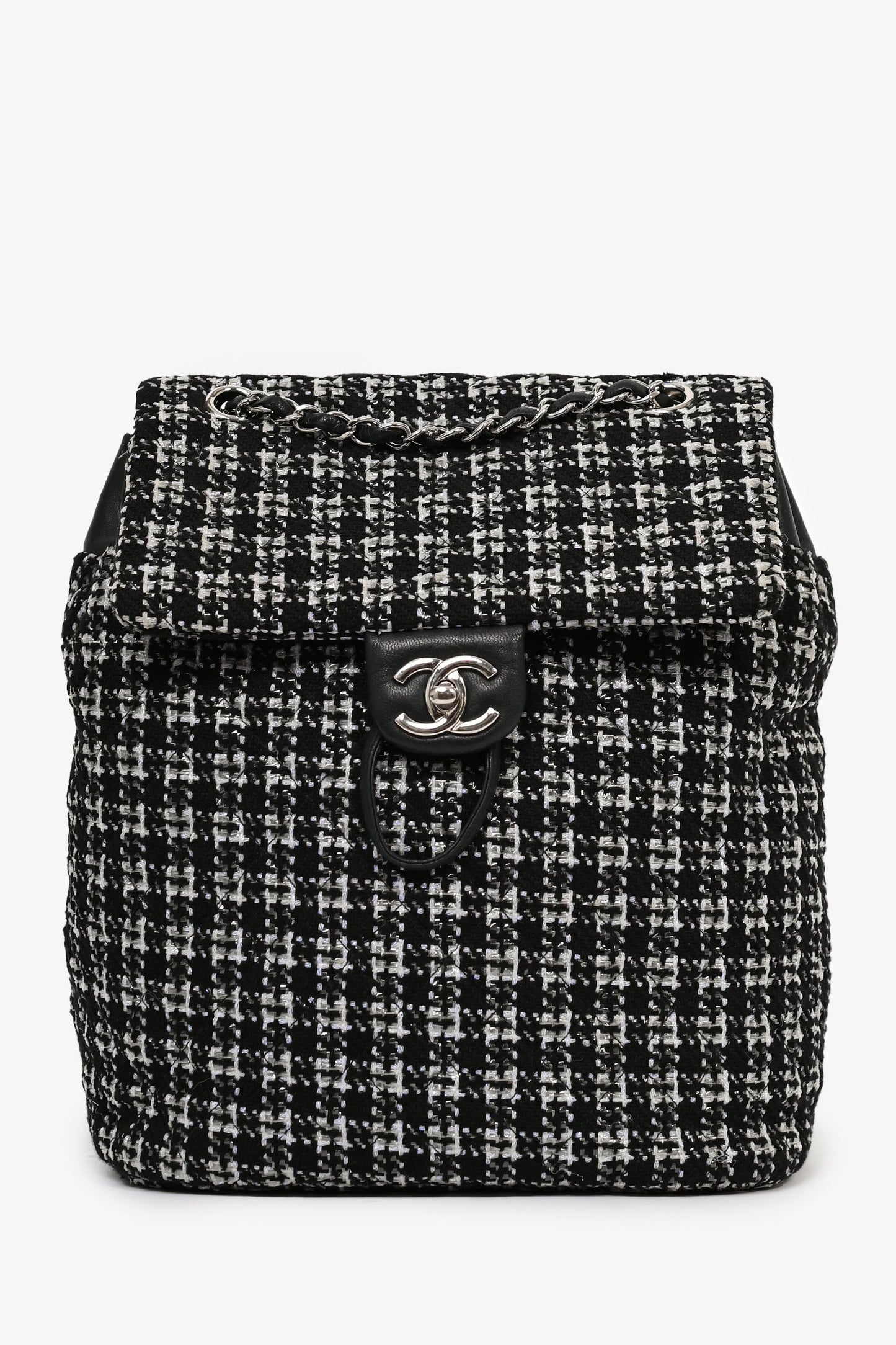 Pre-Loved Chanel™ 2016 Black/Silver Tweed 'Urban Spirit' Backpack
