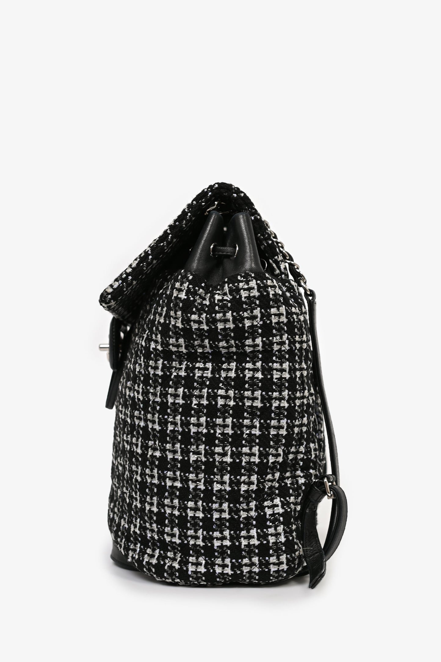 Pre-Loved Chanel™ 2016 Black/Silver Tweed 'Urban Spirit' Backpack