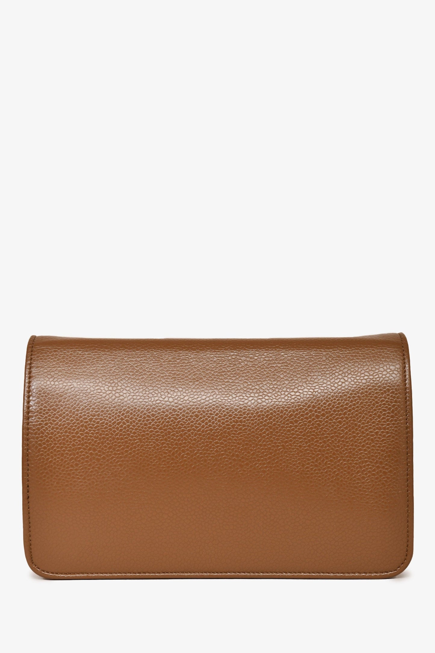 Pre-Loved Chanel™ 2012-13 Brown Caviar Leather CC Logo Wallet On Chain