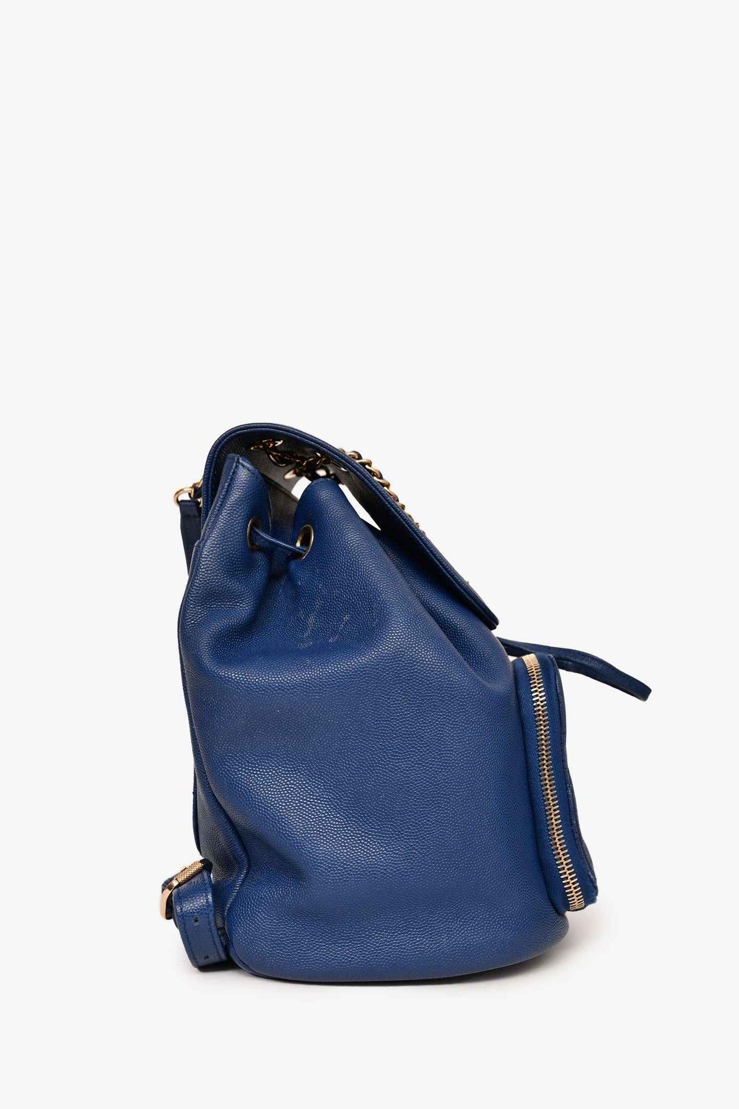 Pre-Loved Chanel™ 2017 Blue Caviar Leather Business Affinity GHW Backpack