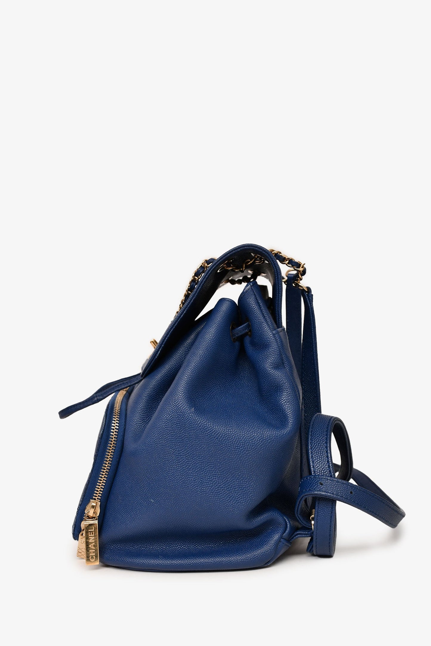 Pre-Loved Chanel™ 2017 Blue Caviar Leather Business Affinity GHW Backpack