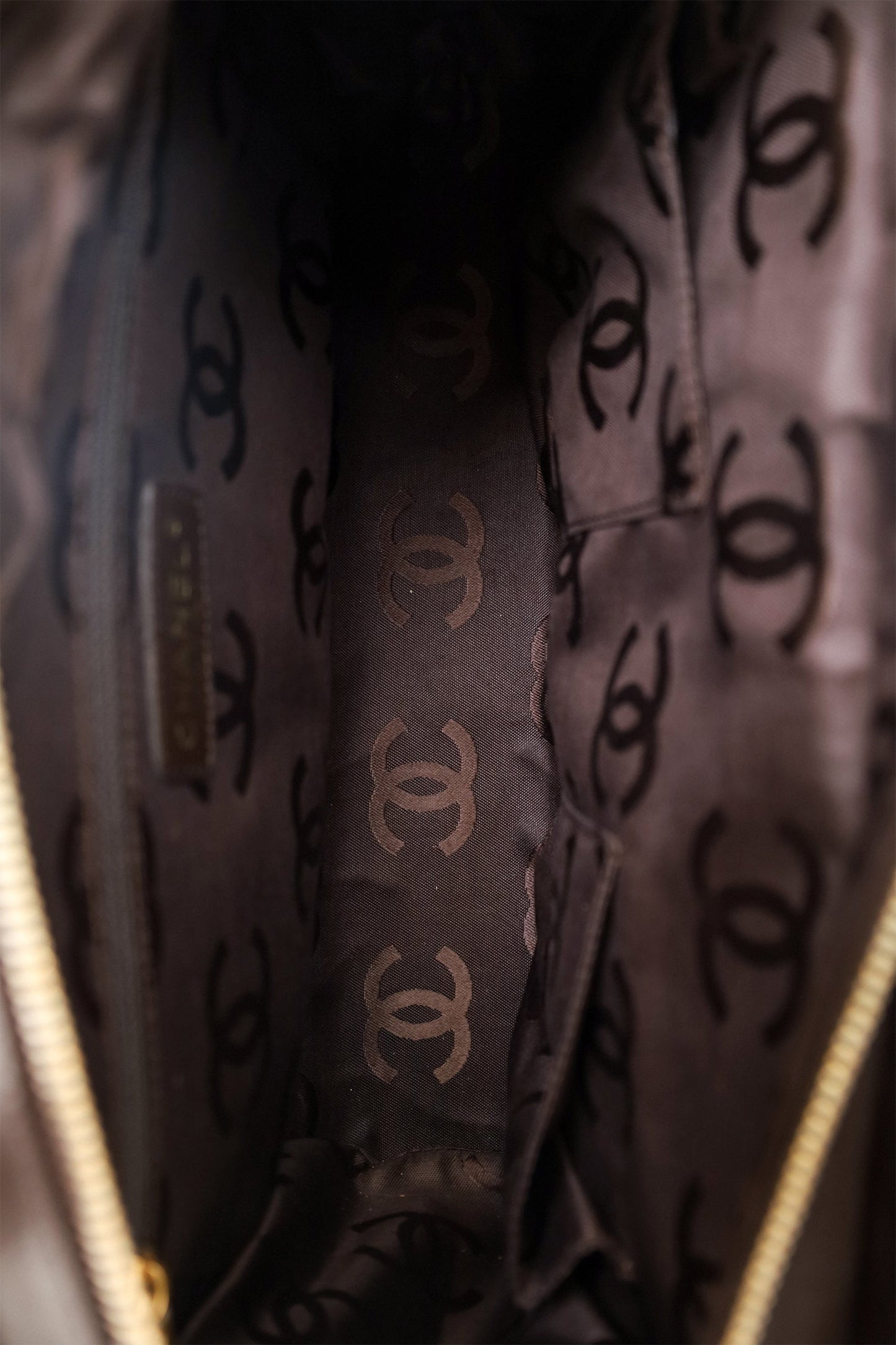 Pre-Loved Chanel™ 2004-05 Brown Leather Wild Stitch Coco Mark Leather Tote Bag