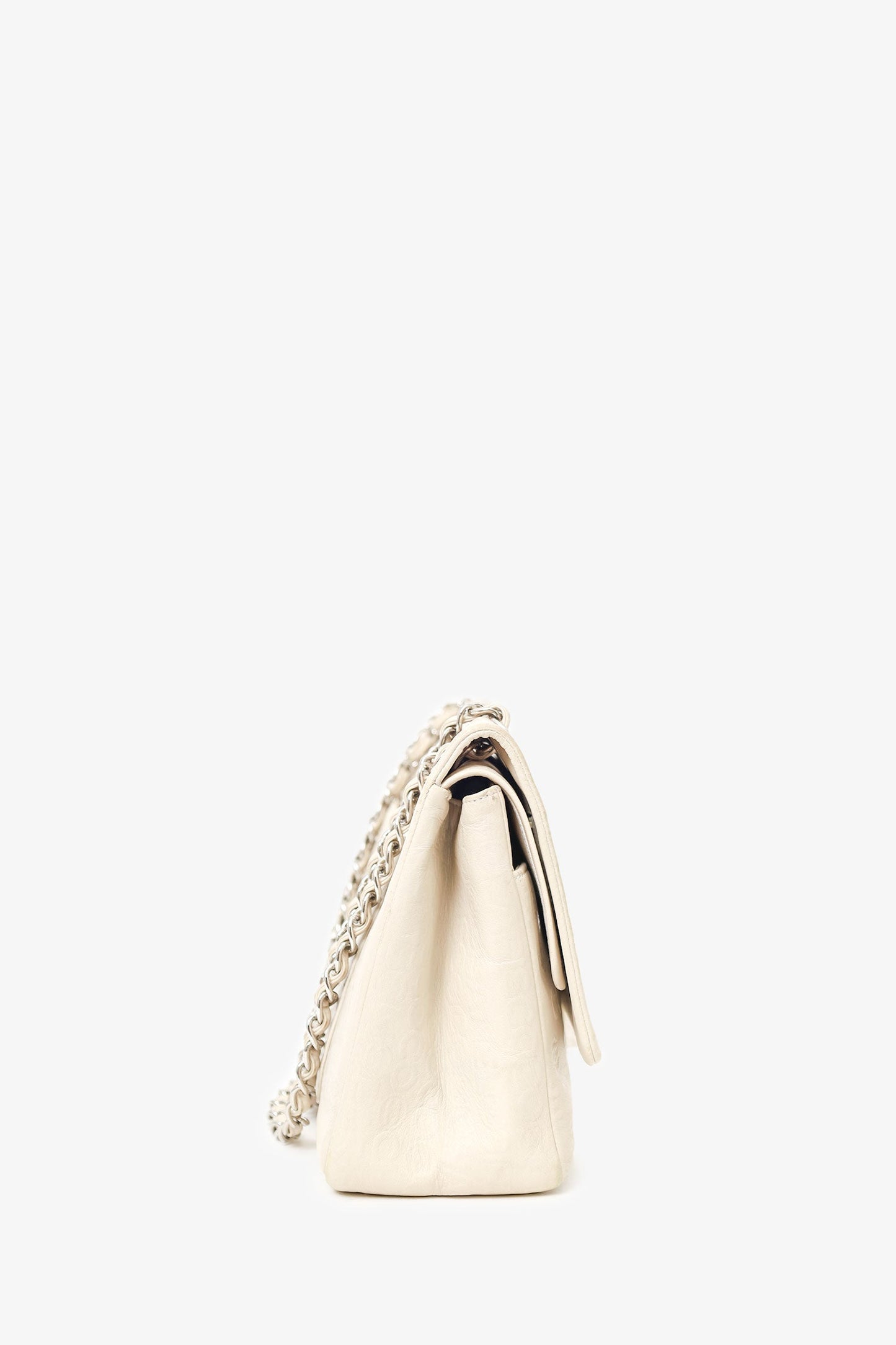 Pre-loved Chanel™ 2008-09 White Embossed CC Calfskin Unlimited Reissue 228 Flap Bag