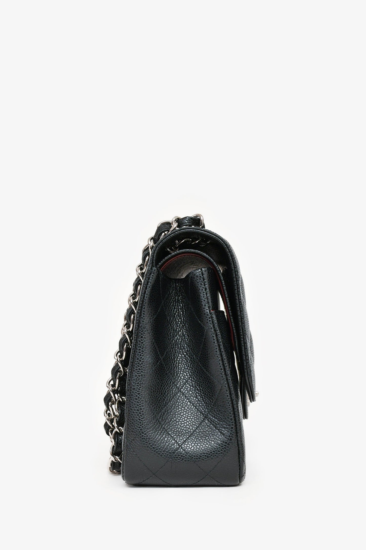 Pre-Loved Chanel™ 2014 Black Caviar Leather Jumbo Double Flap