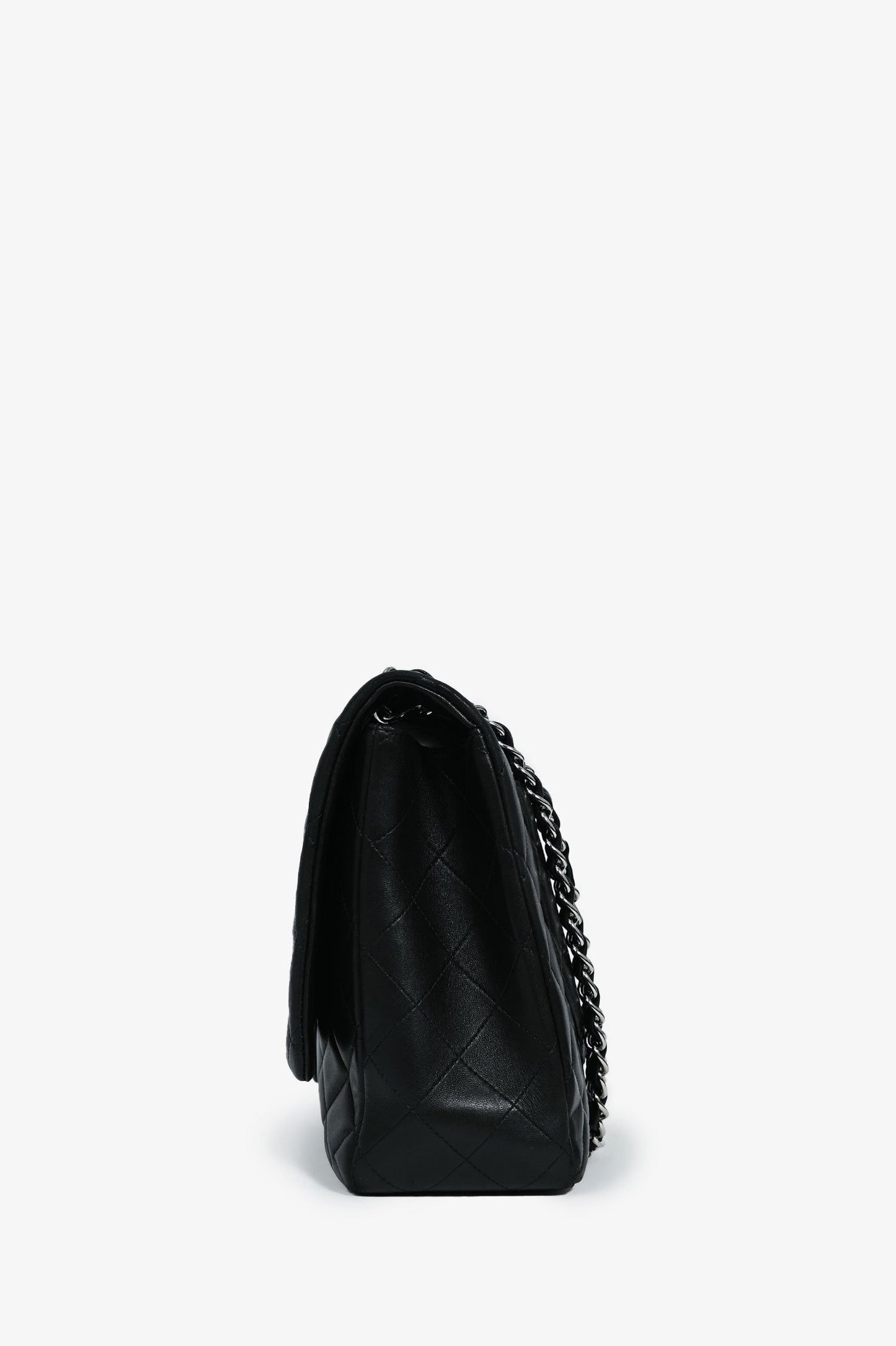 Pre-Loved Chanel™ 2011 Black Lambskin Classic Single Maxi Flap Bag
