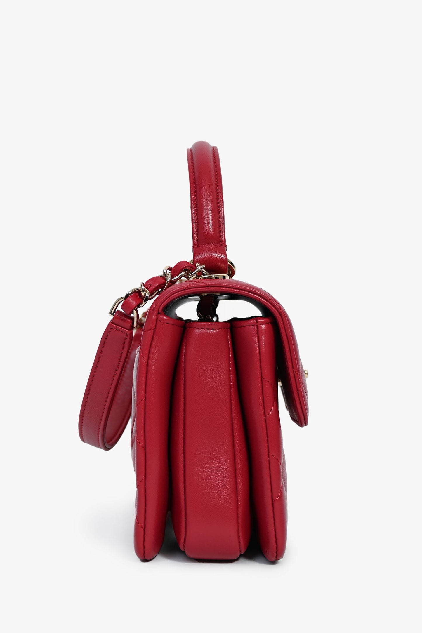 Pre-Loved Chanel™ Magenta Leather Trendy CC Small Top Handle
