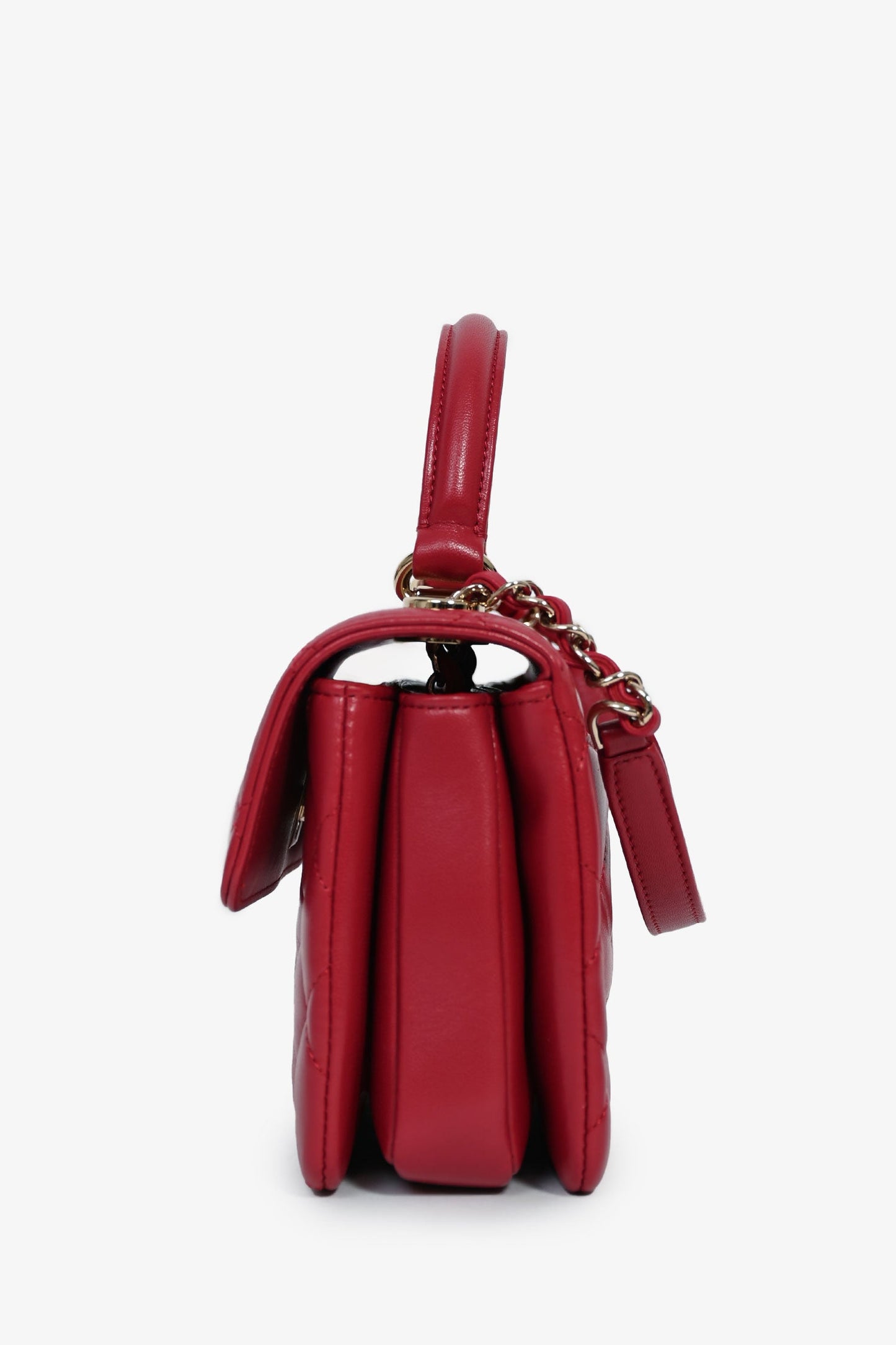 Pre-Loved Chanel™ Magenta Leather Trendy CC Small Top Handle