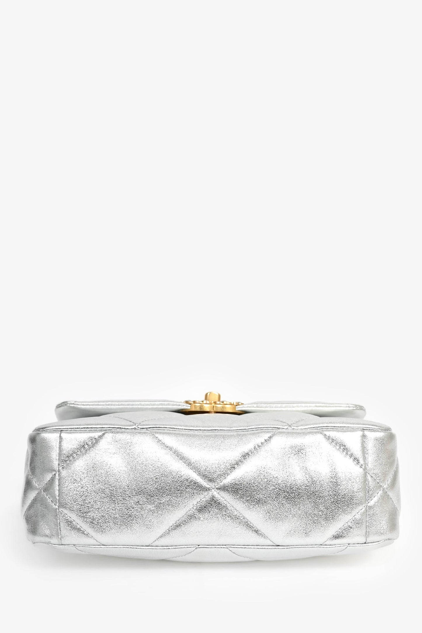 Pre-Loved Chanel™ 2020 Silver Lambskin Medium 19 Flap Bag