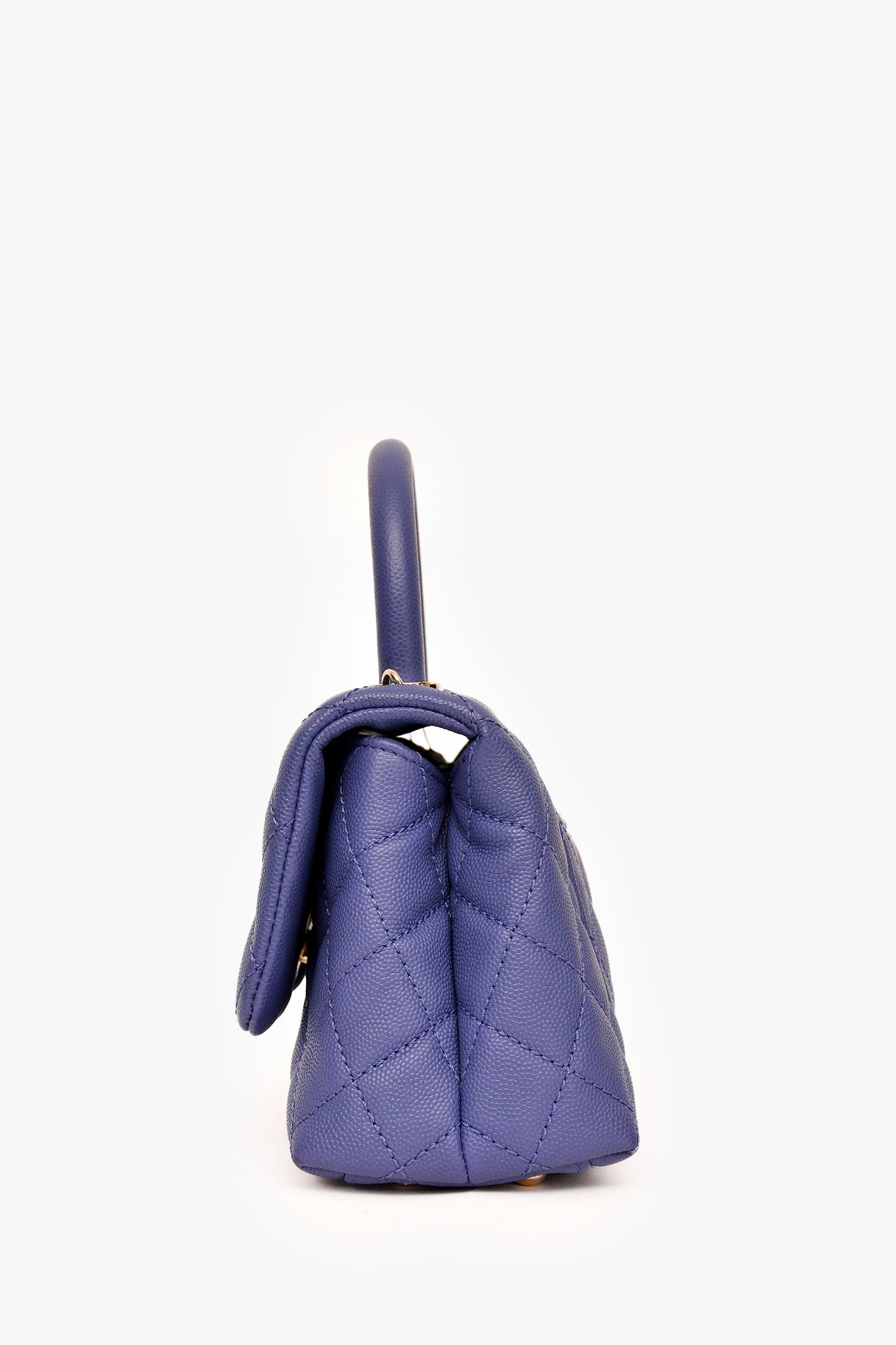 Pre-Loved Chanel™ 2020 Purple Caviar Leather Mini Coco Top Handle