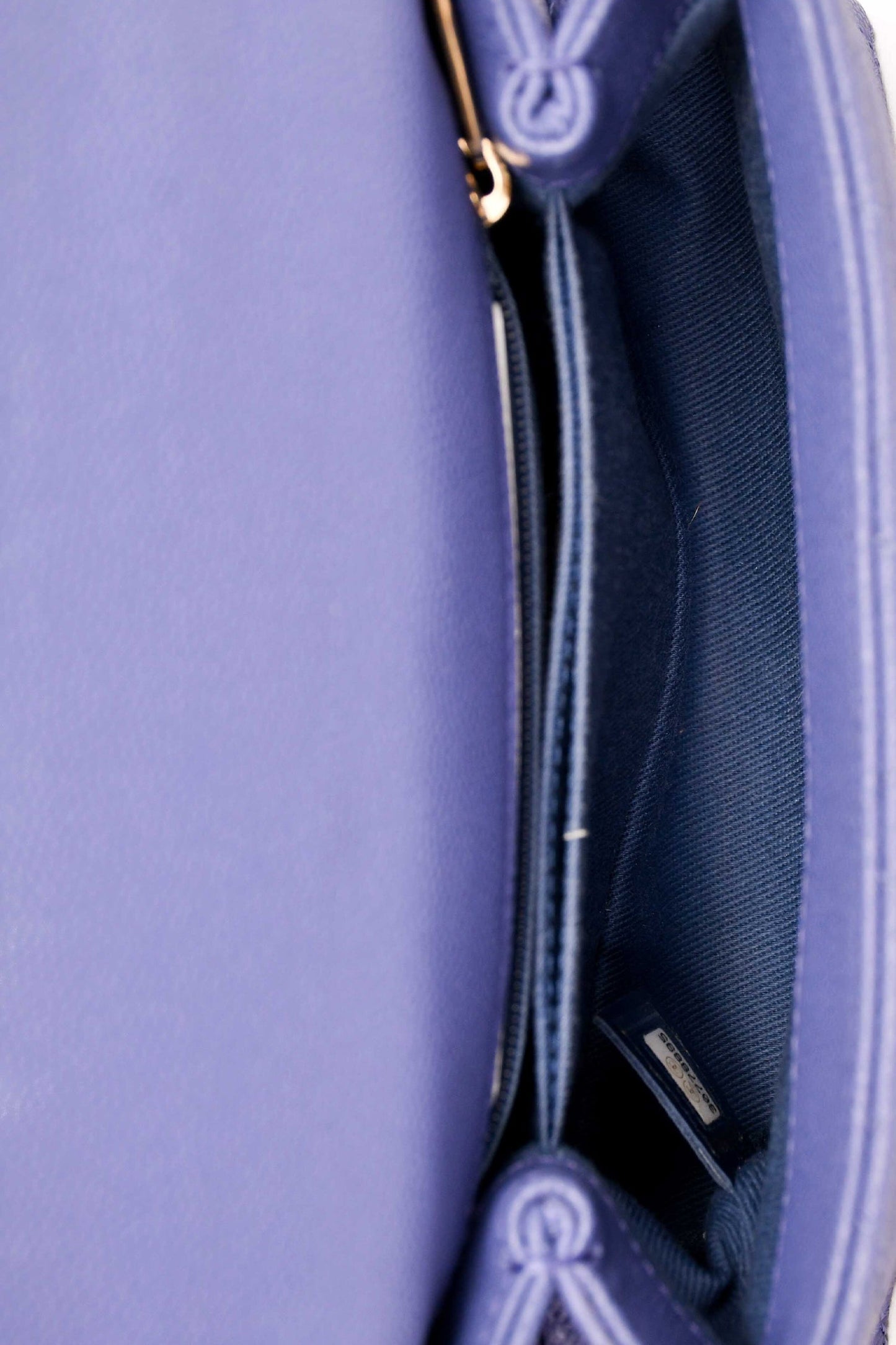Pre-Loved Chanel™ 2020 Purple Caviar Leather Mini Coco Top Handle