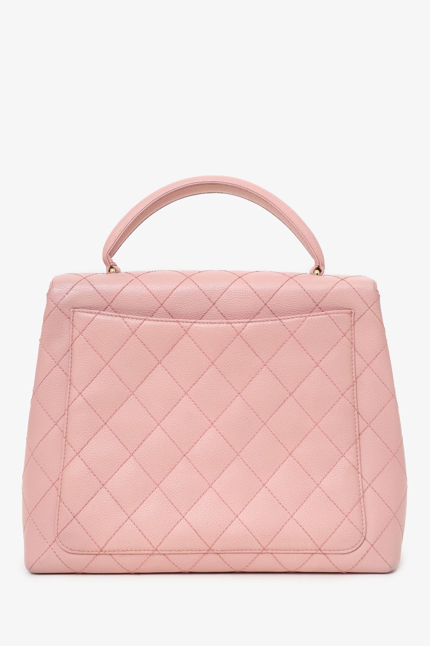 Pre-Loved Chanel™ 2003-04 Pink Caviar Leather Kelly Top Handle Bag