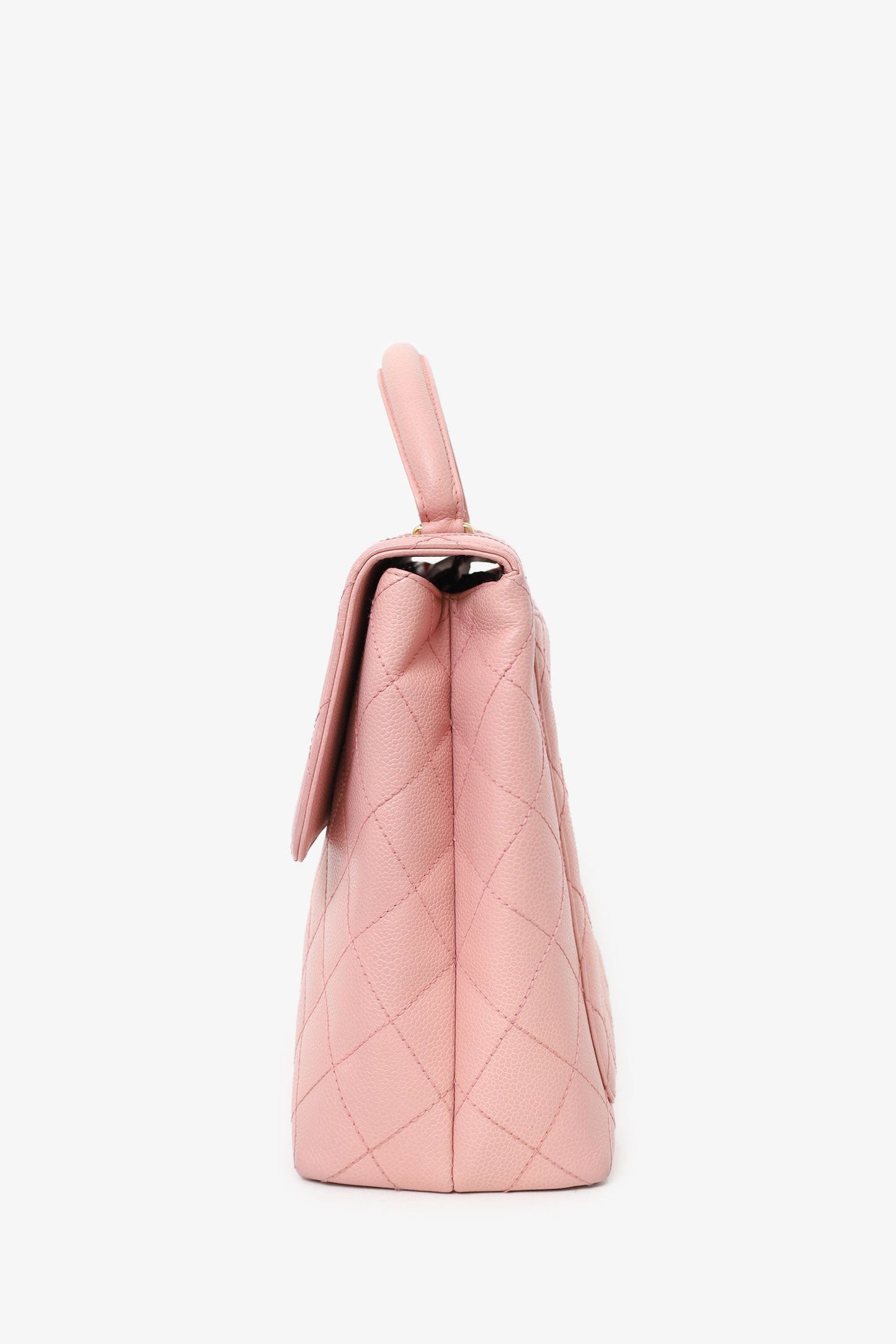Pre-Loved Chanel™ 2003-04 Pink Caviar Leather Kelly Top Handle Bag