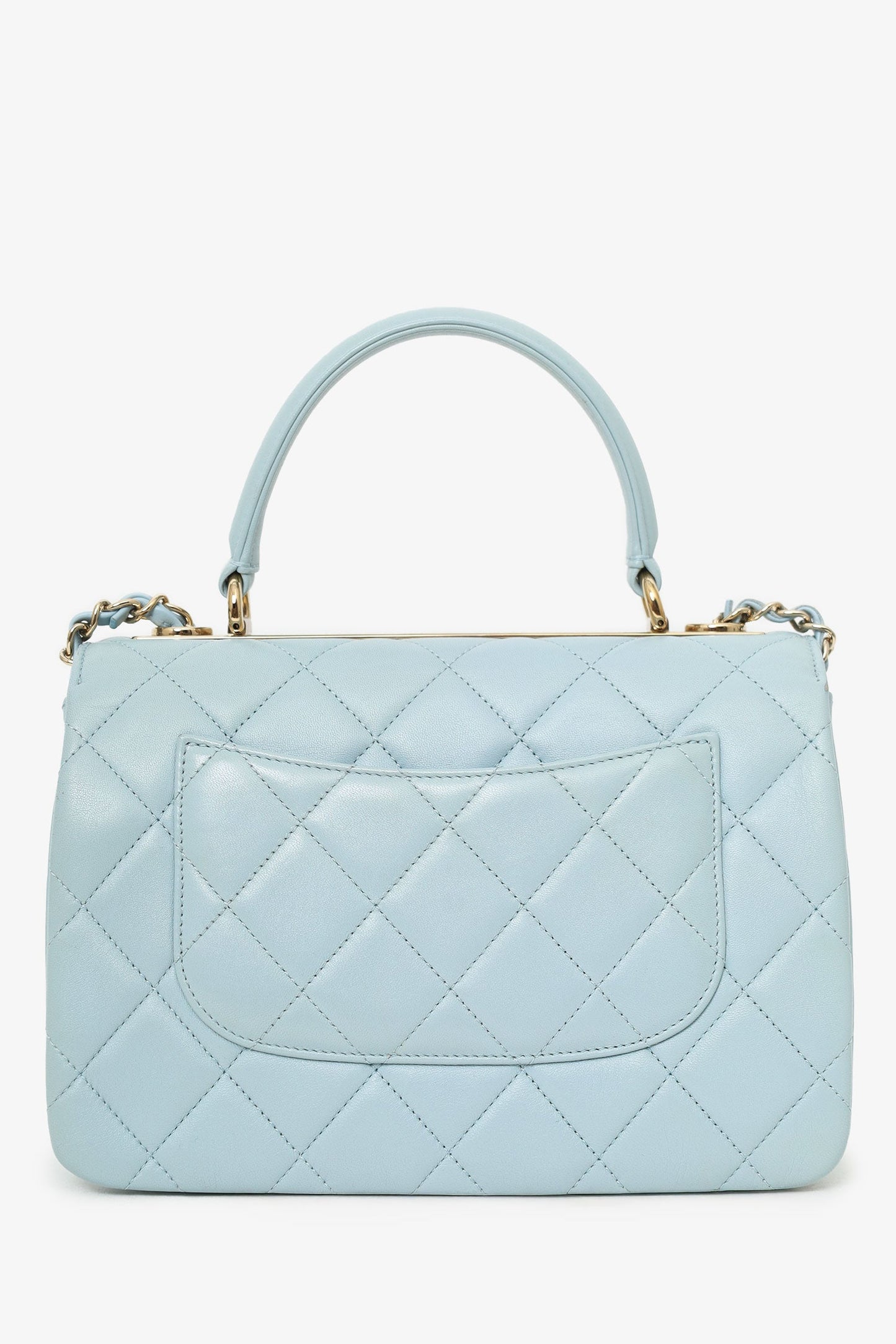 Pre-Loved Chanel™ Blue Quilted Lambskin Medium Trendy CC Top Handle