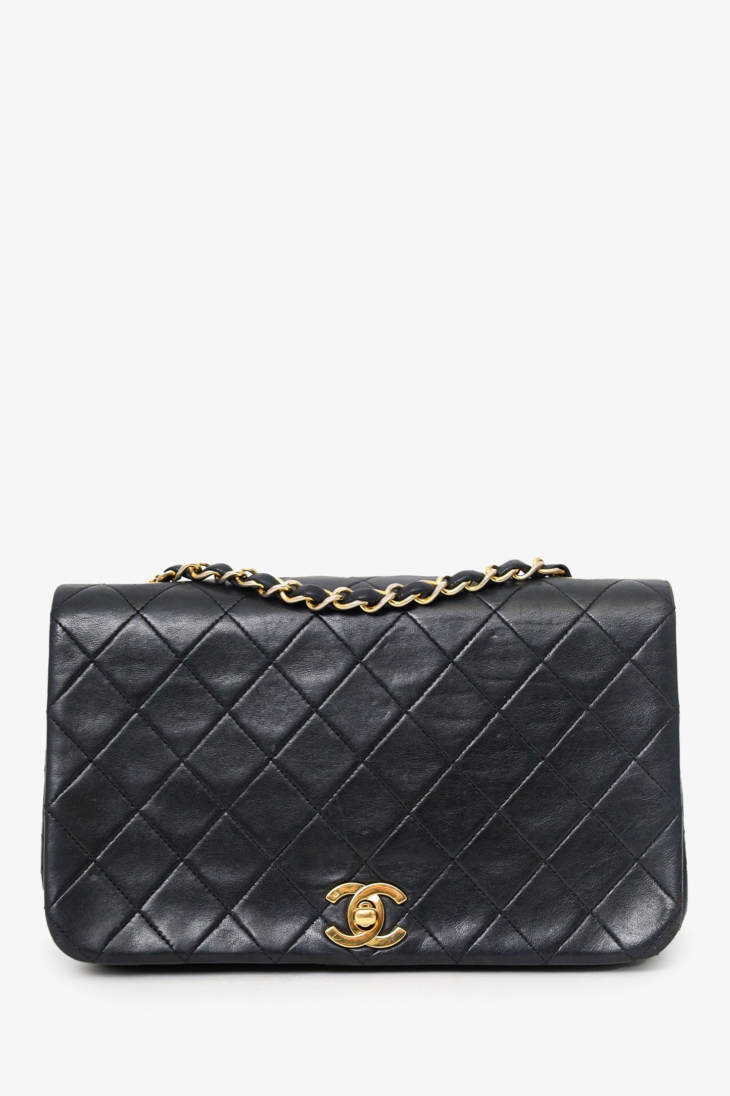 Pre-Loved Chanel™ 1989-91 Black Quilted Lambskin Full Flap Bag (As Is)