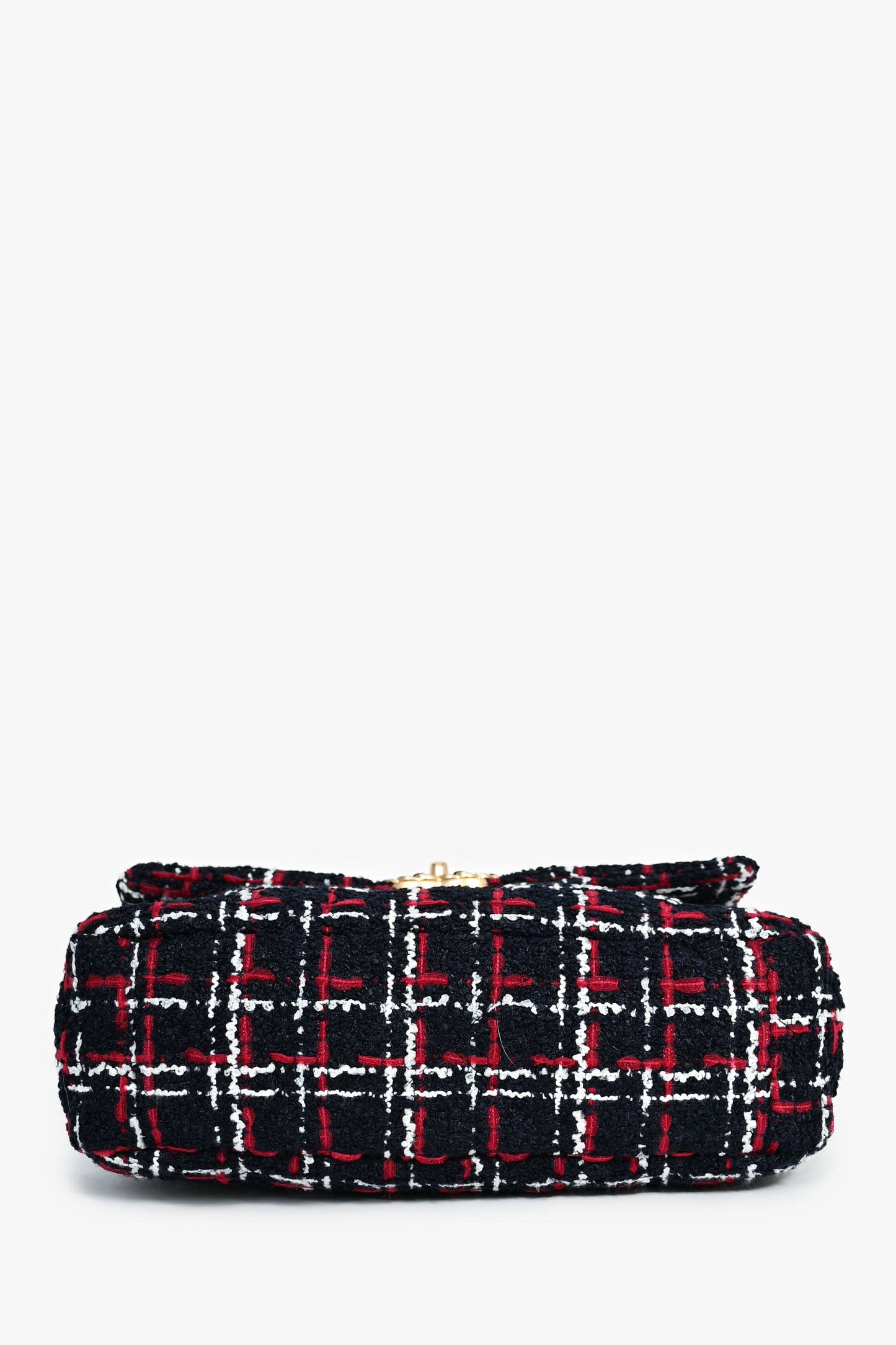 Pre-Loved Chanel™ Black/Red/White Tweed Medium 19 Flap Shoulder Bag